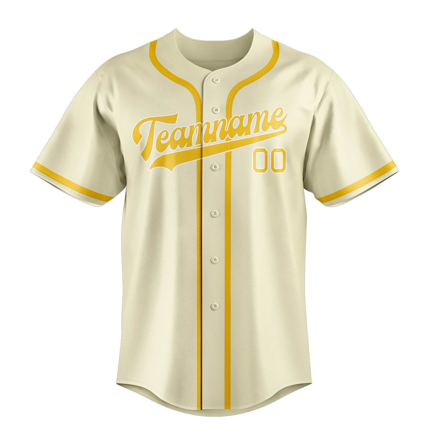 Maillot de baseball personnalisé crème et or
