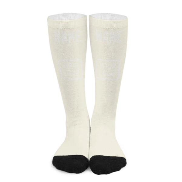 Chaussettes hautes blanches crème personnalisées