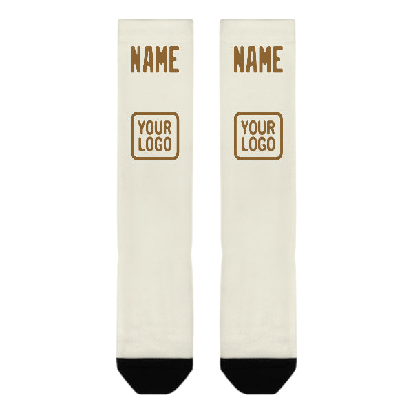 Chaussettes hautes kaki crème personnalisées