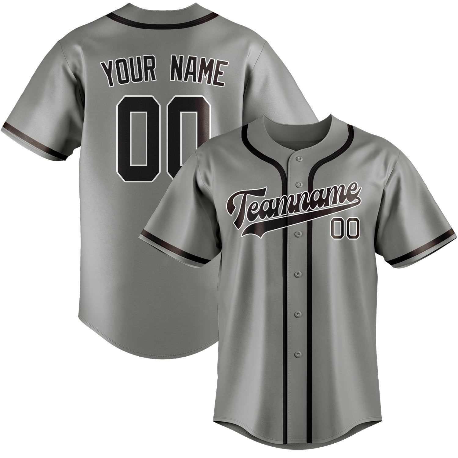 Maillot de baseball gris-brun personnalisé