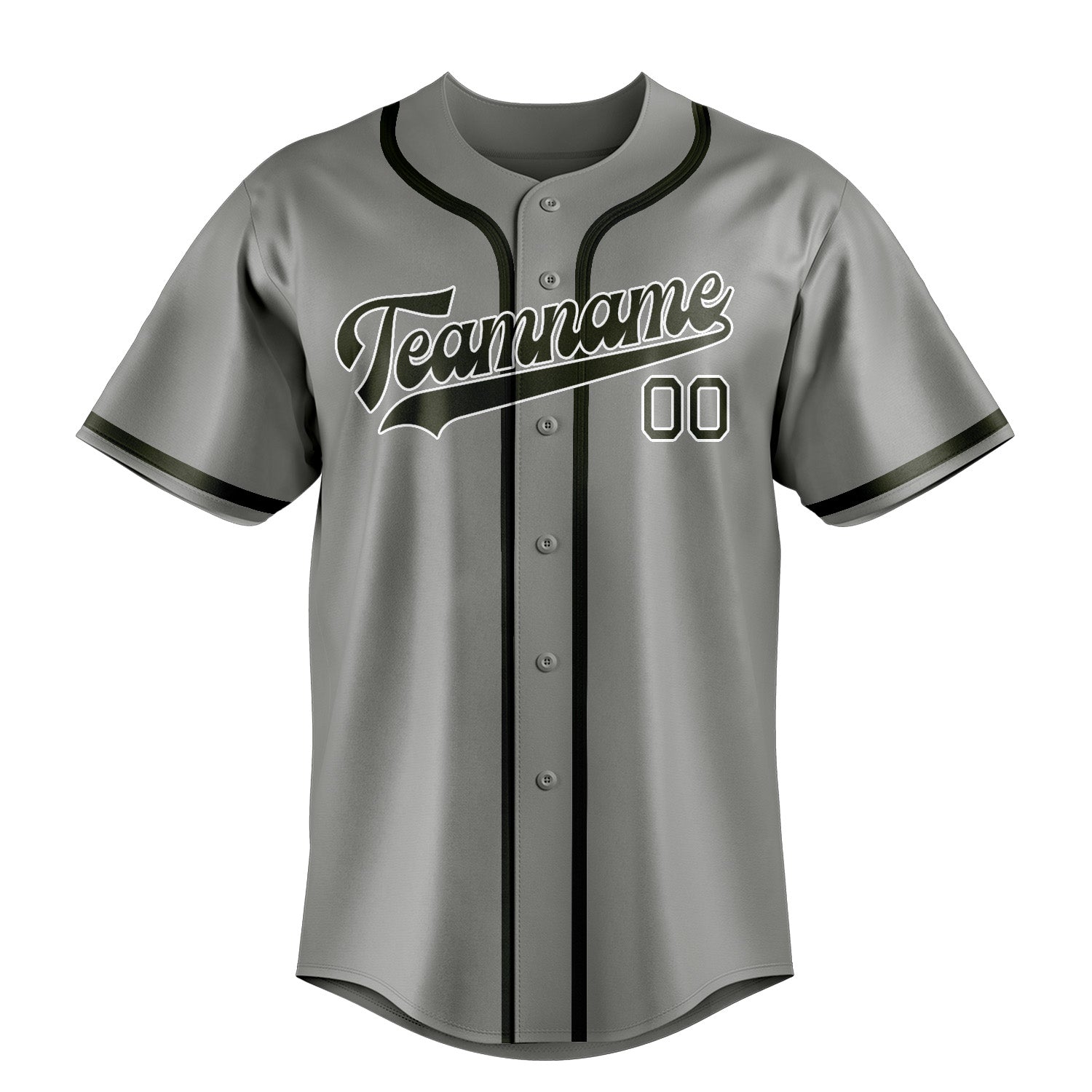 Maillot de baseball personnalisé gris olive