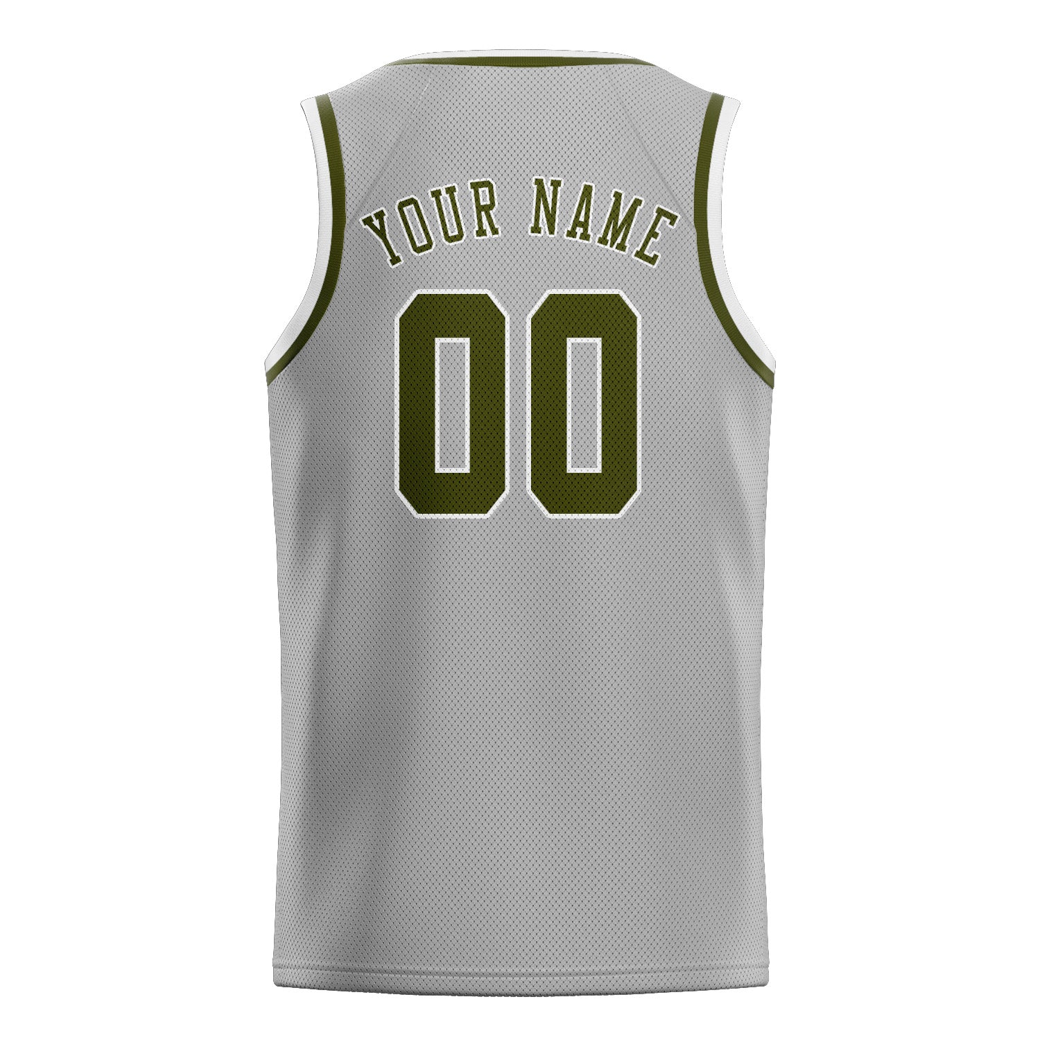 Maillot de basketball personnalisé gris olive