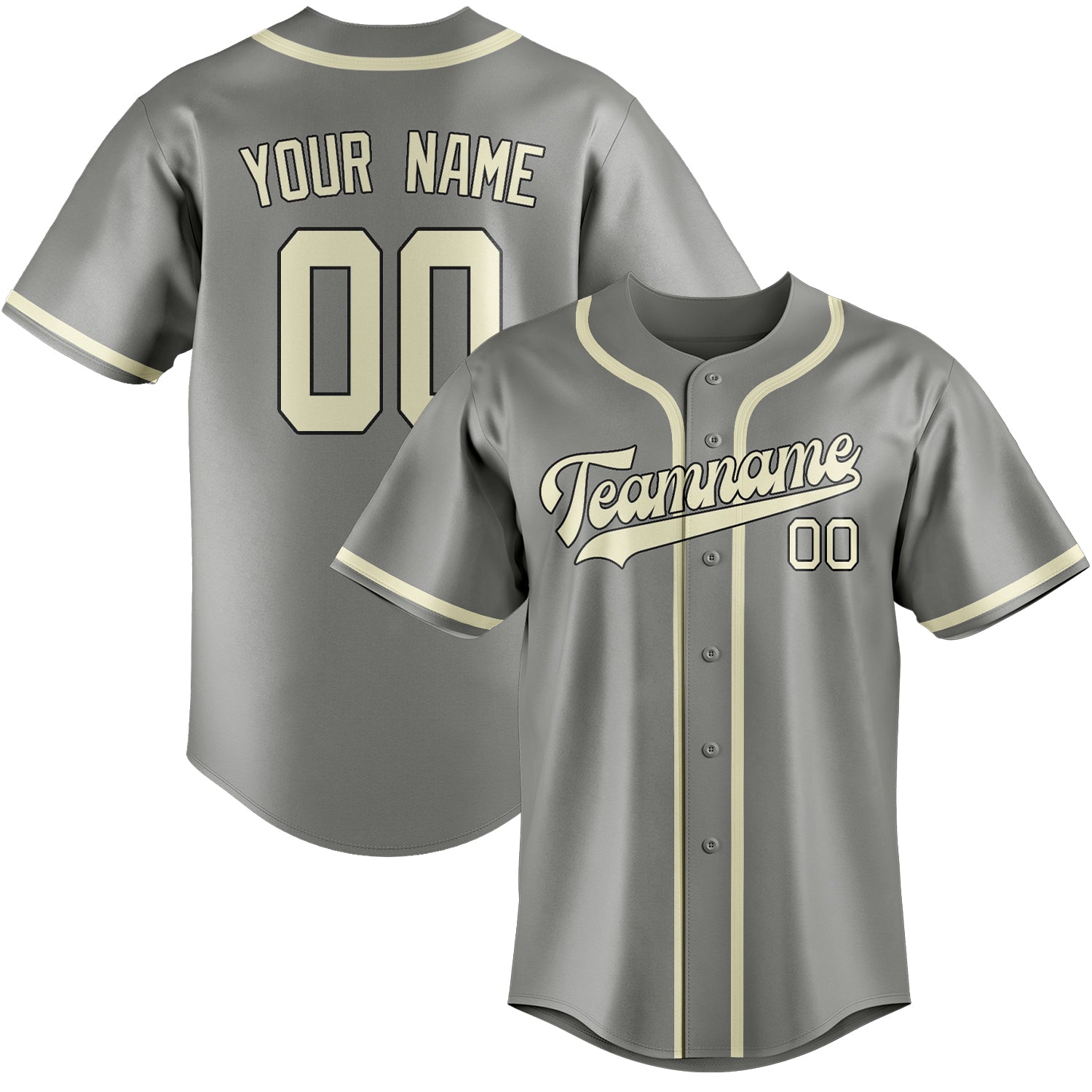 Maillot de baseball personnalisé gris crème