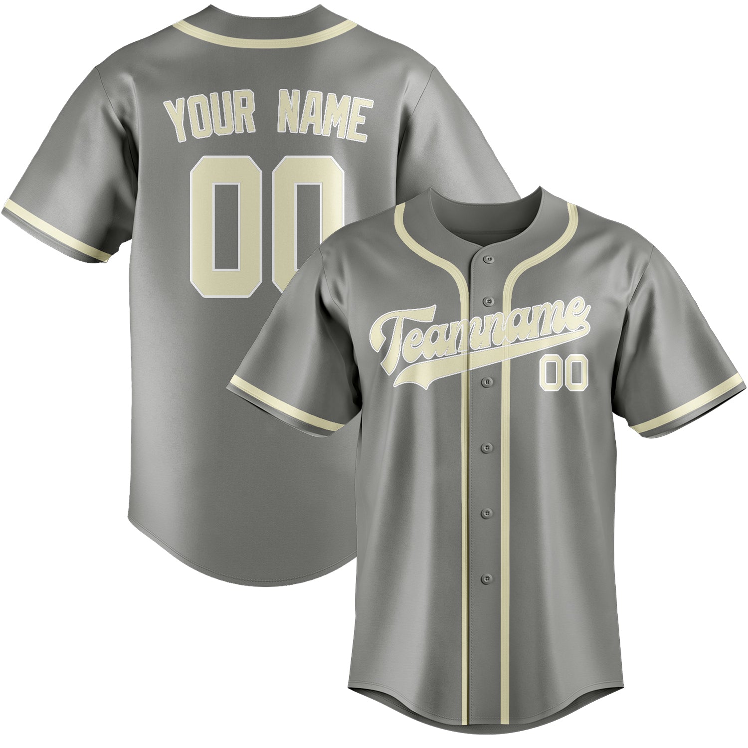 Maillot de baseball personnalisé gris crème