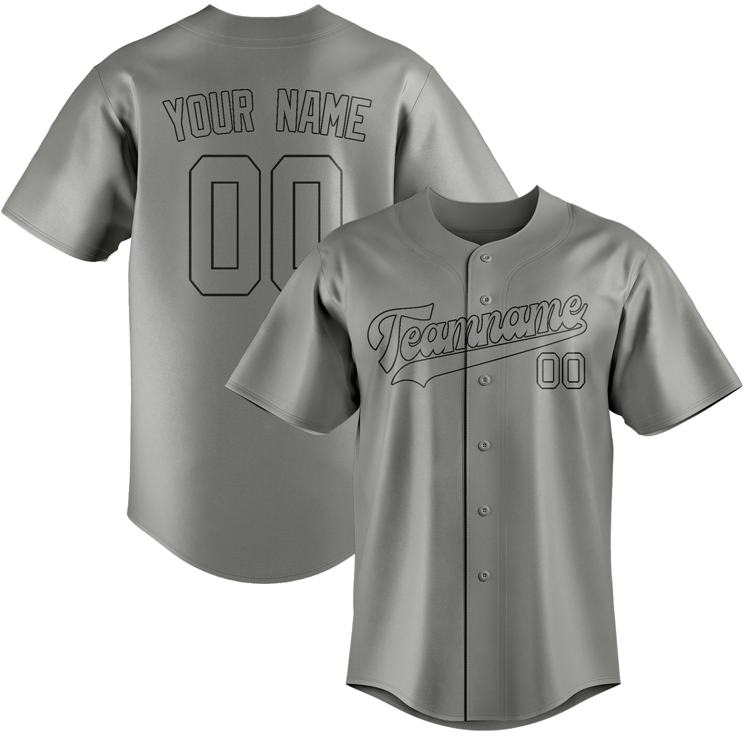 Maillot de baseball personnalisé gris et noir