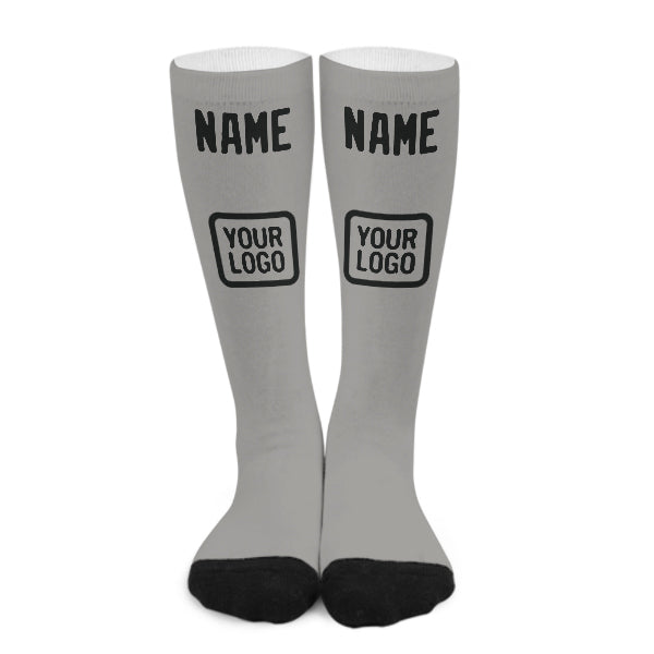 Chaussettes hautes personnalisées grises et noires