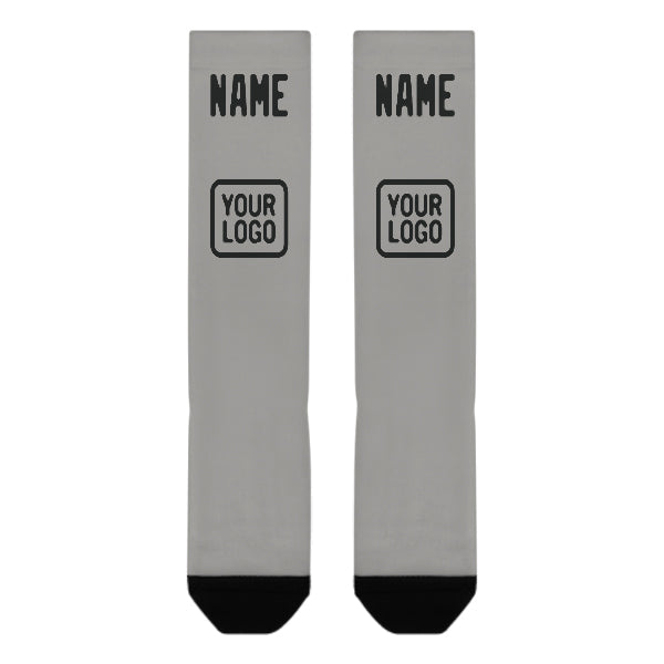 Chaussettes hautes personnalisées grises et noires