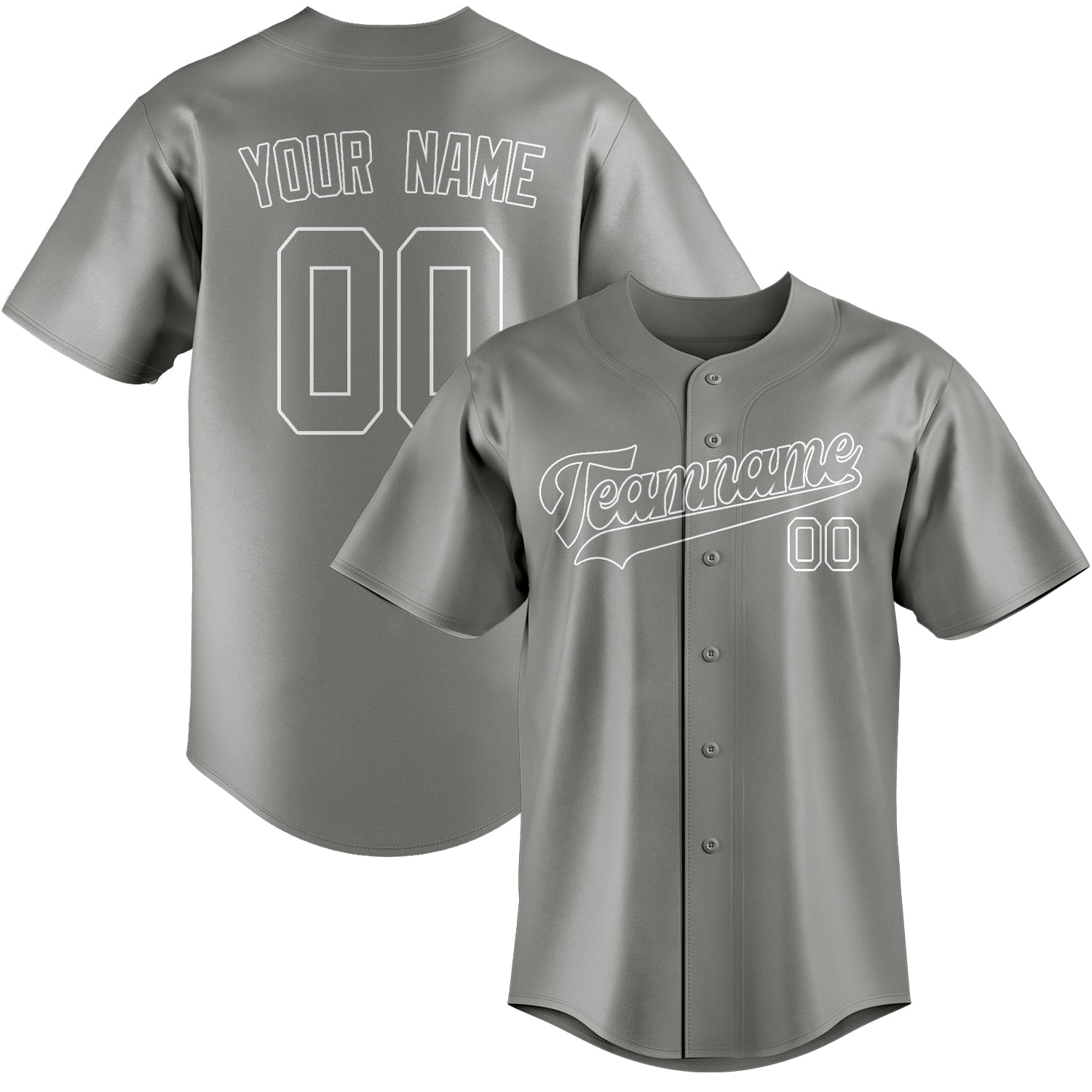 Maillot de baseball gris et blanc personnalisé