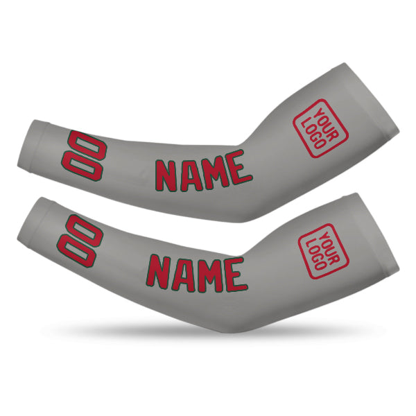 Manchon personnalisé gris et rouge