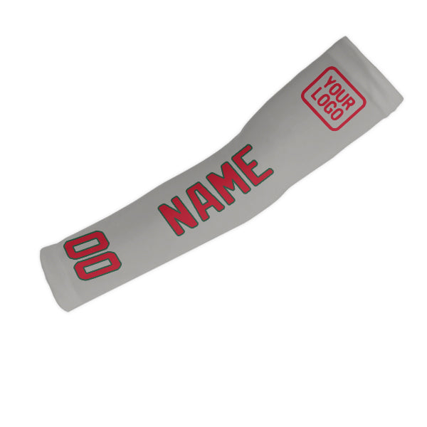 Manchon personnalisé gris et rouge