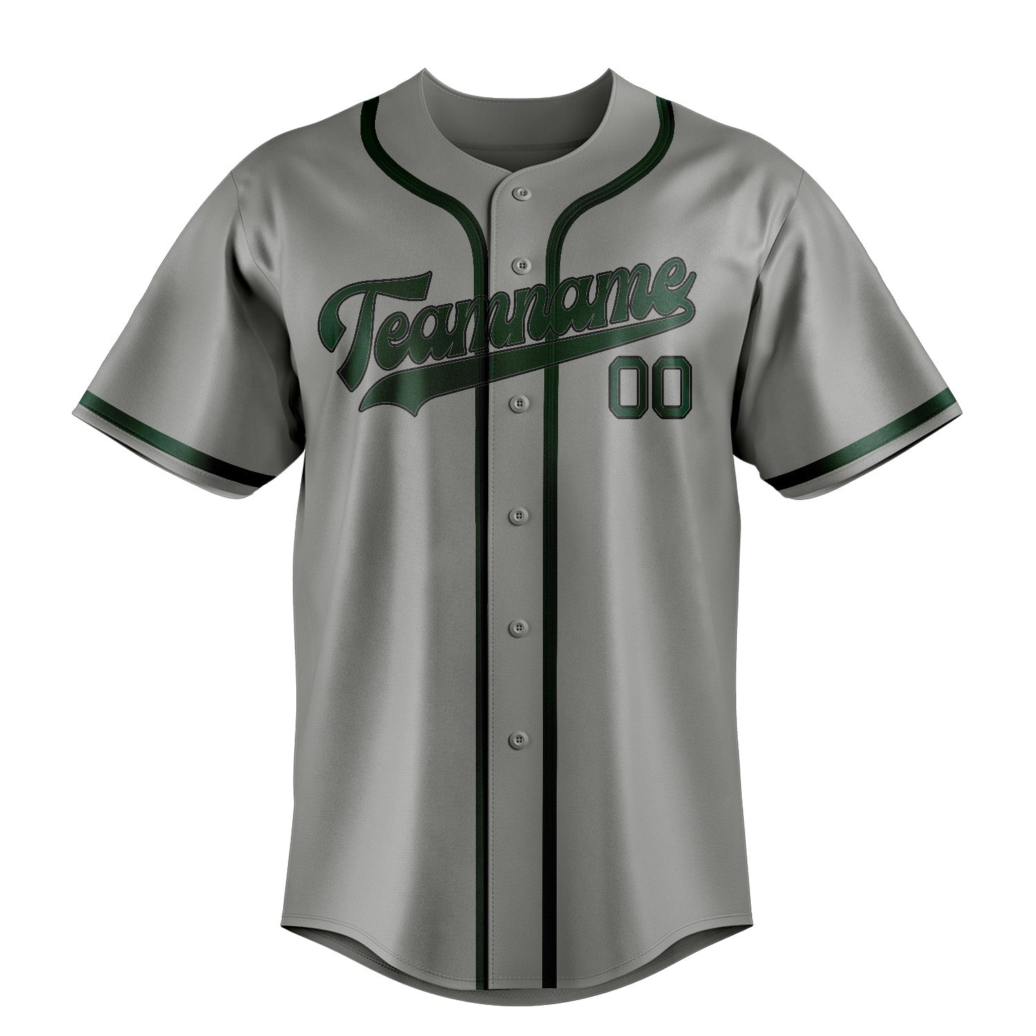 Maillot de baseball gris et vert personnalisé