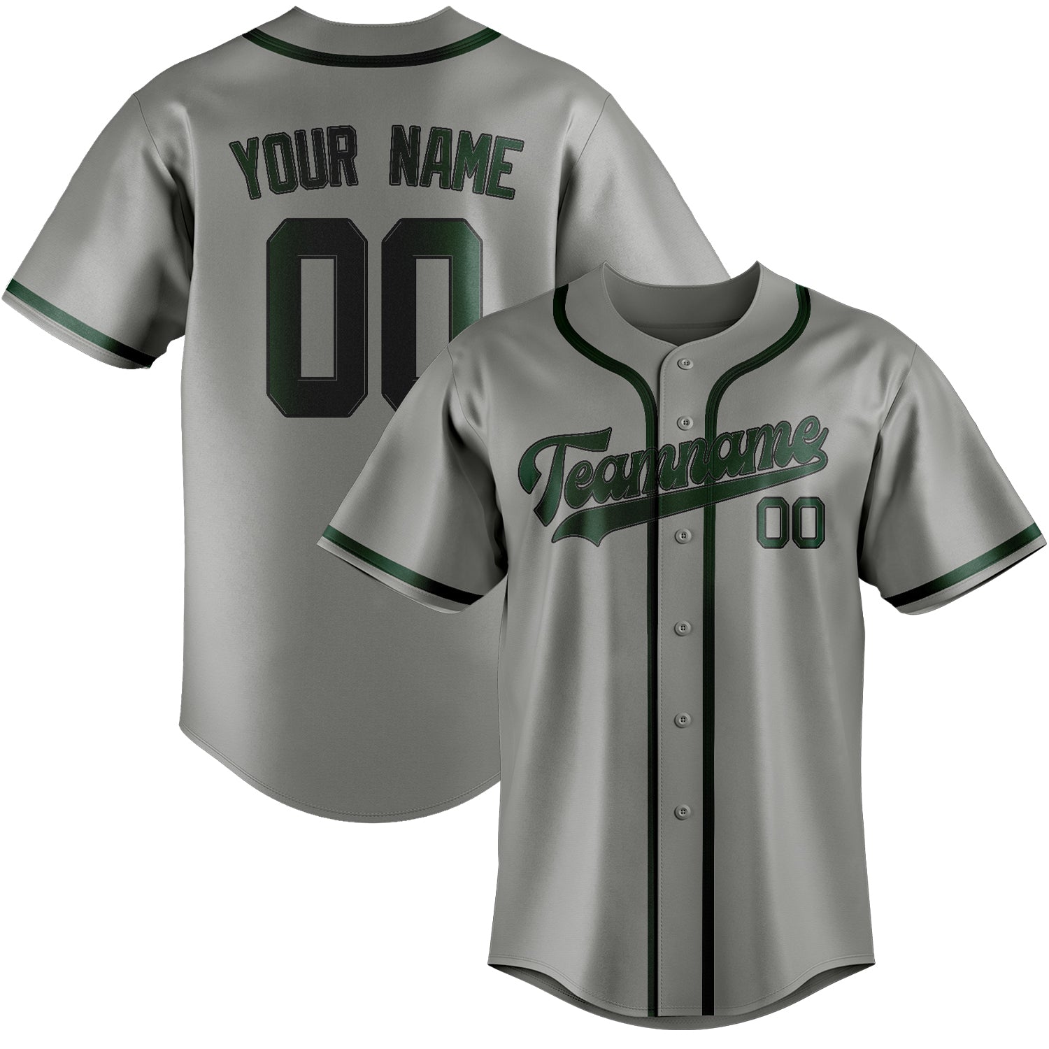 Maillot de baseball gris et vert personnalisé