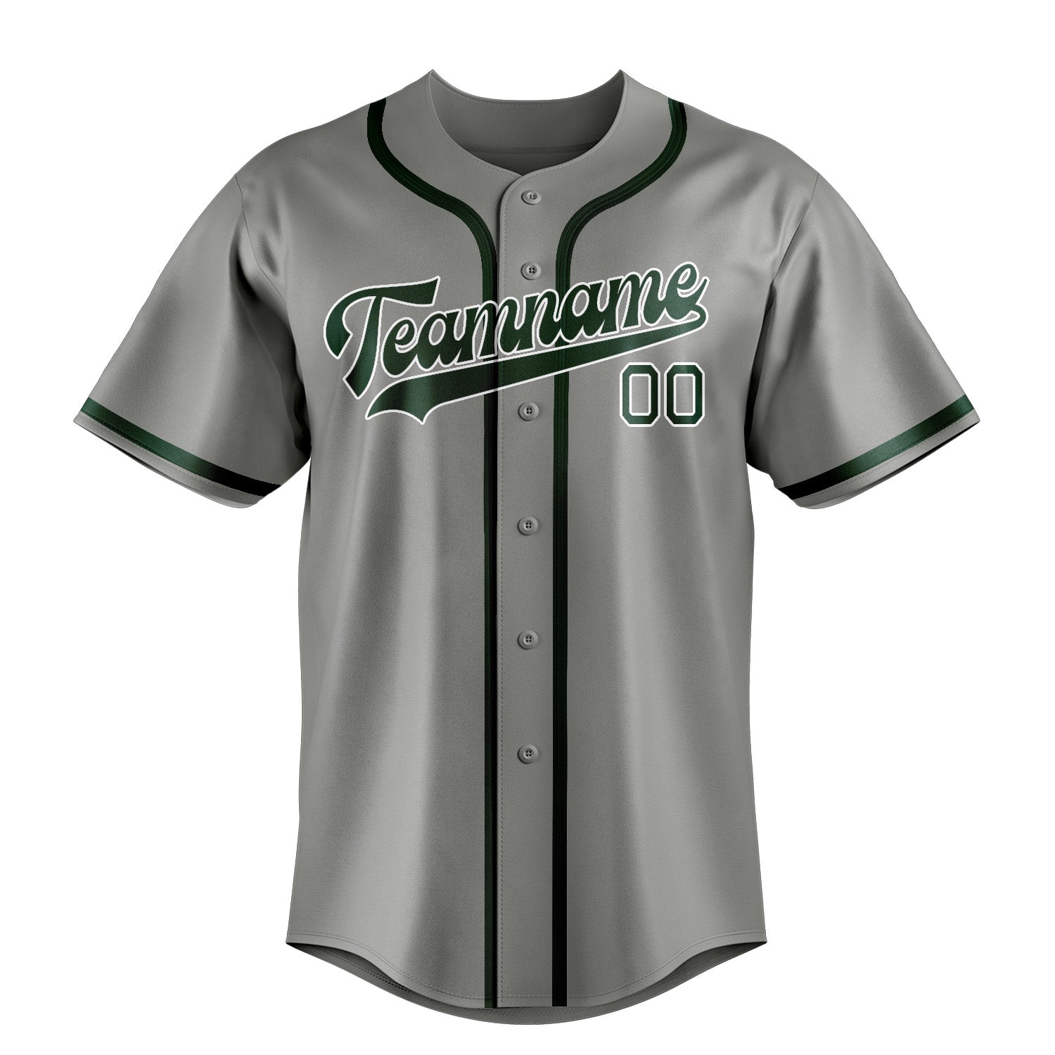 Maillot de baseball gris et vert personnalisé