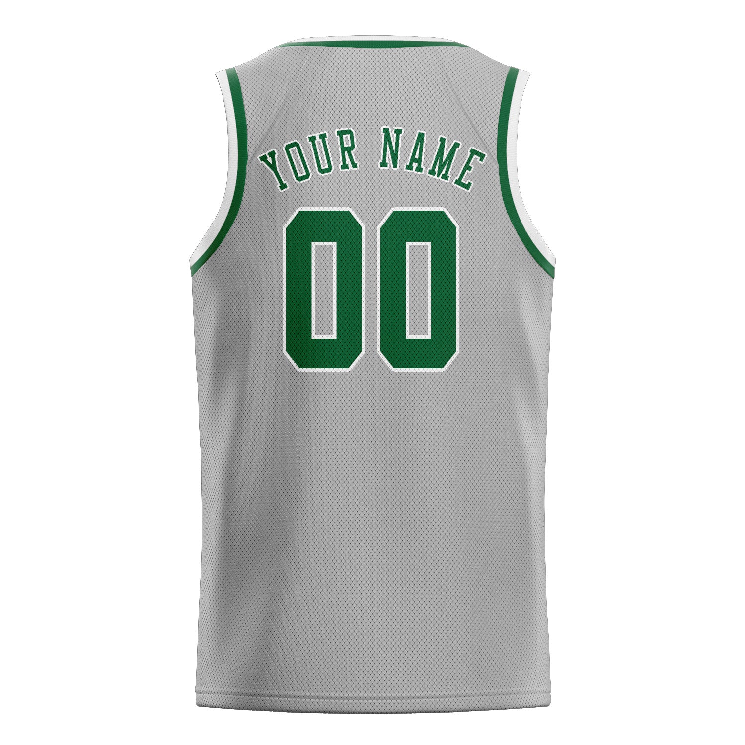 Maillot de basketball personnalisé gris et vert