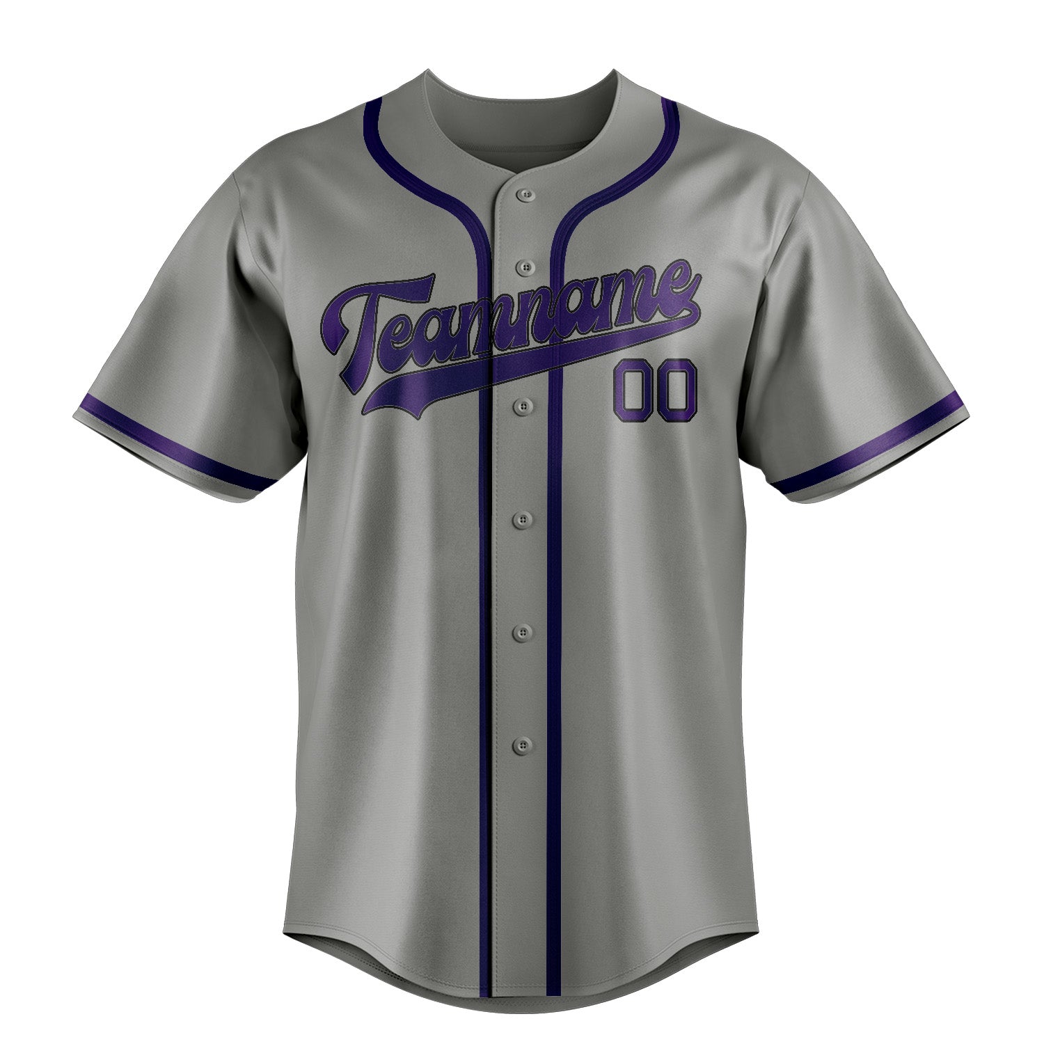 Maillot de baseball personnalisé gris et violet