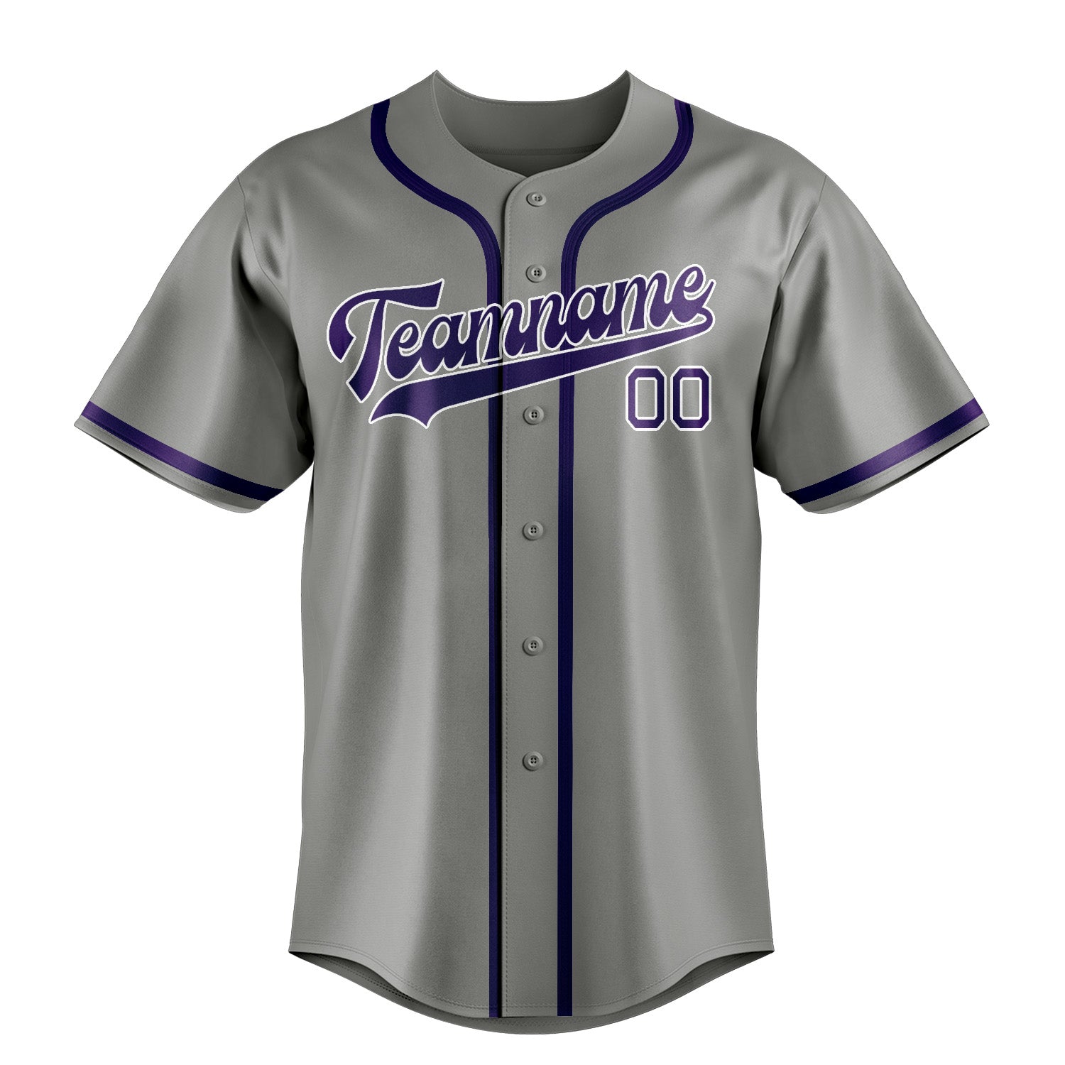 Maillot de baseball personnalisé gris et violet