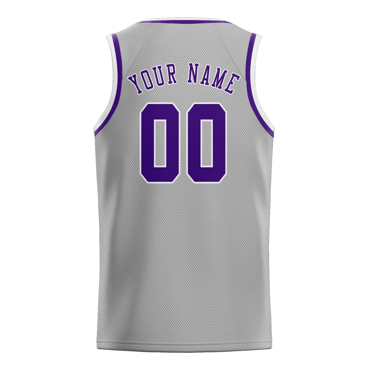 Maillot de basketball personnalisé gris et violet
