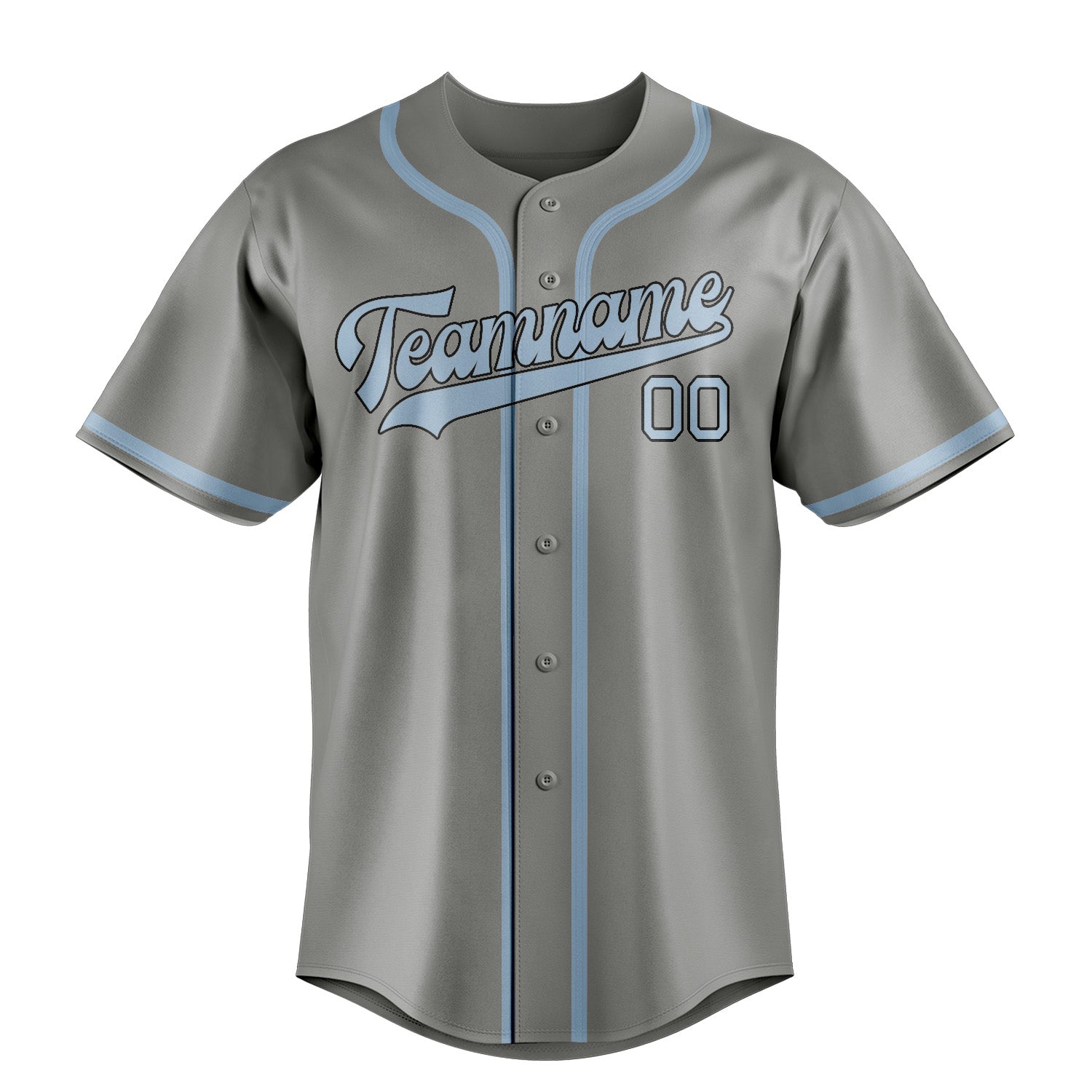 Maillot de baseball personnalisé gris et bleu clair