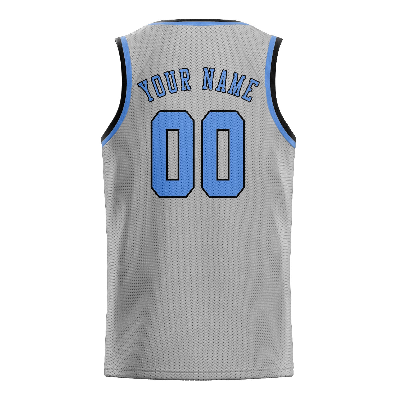 Maillot de basketball personnalisé gris et bleu clair
