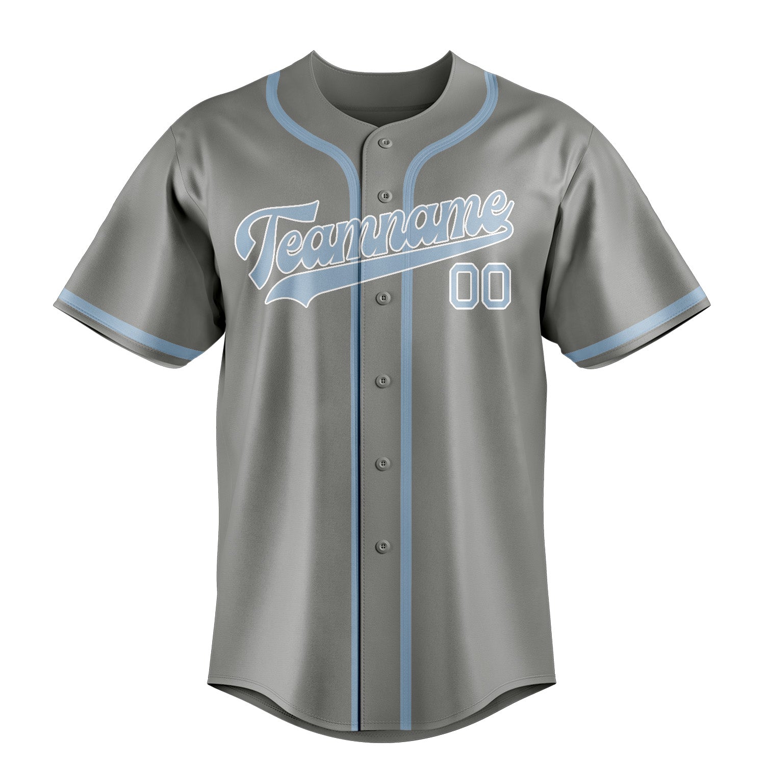 Maillot de baseball personnalisé gris et bleu clair