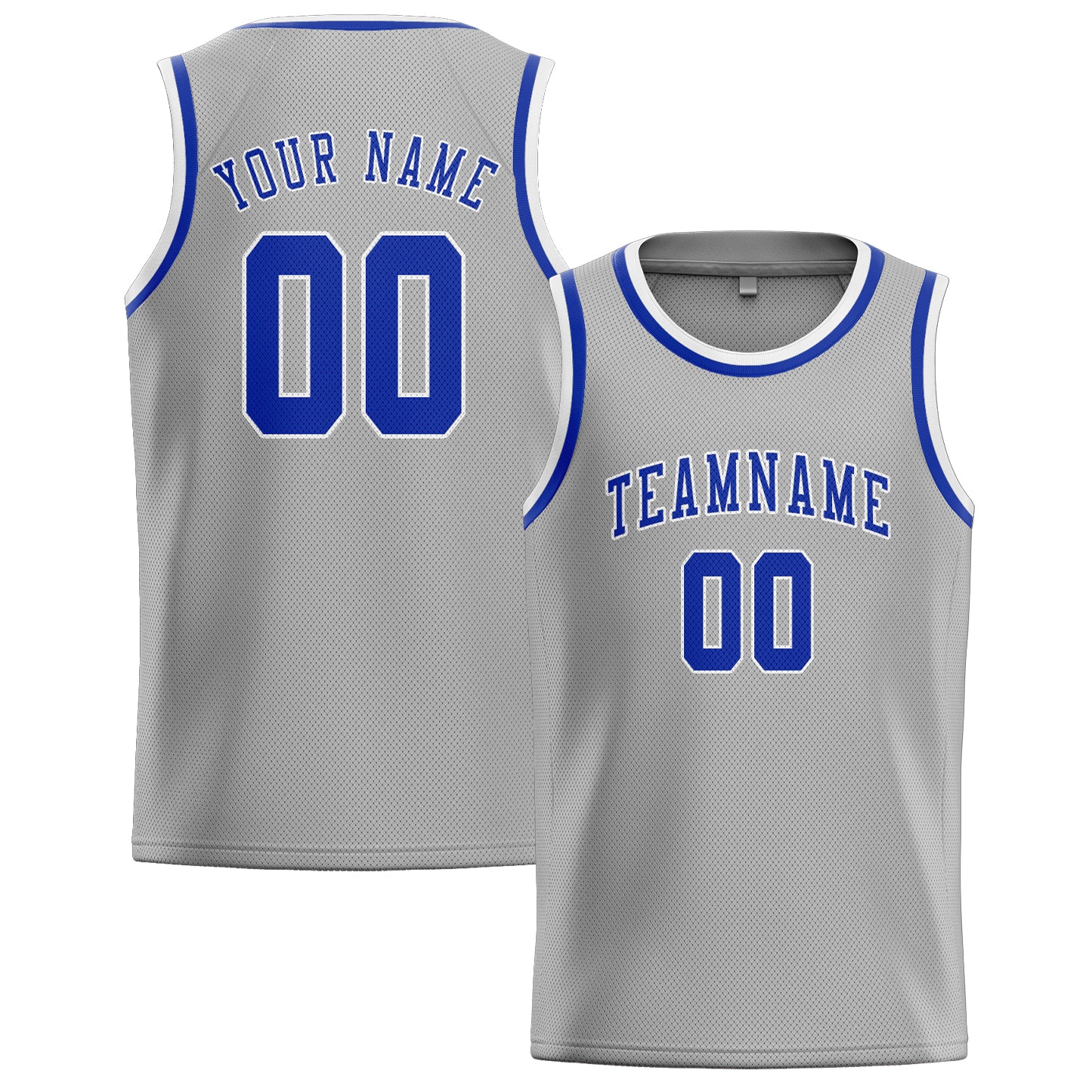Maillot de basketball personnalisé gris et bleu ciel