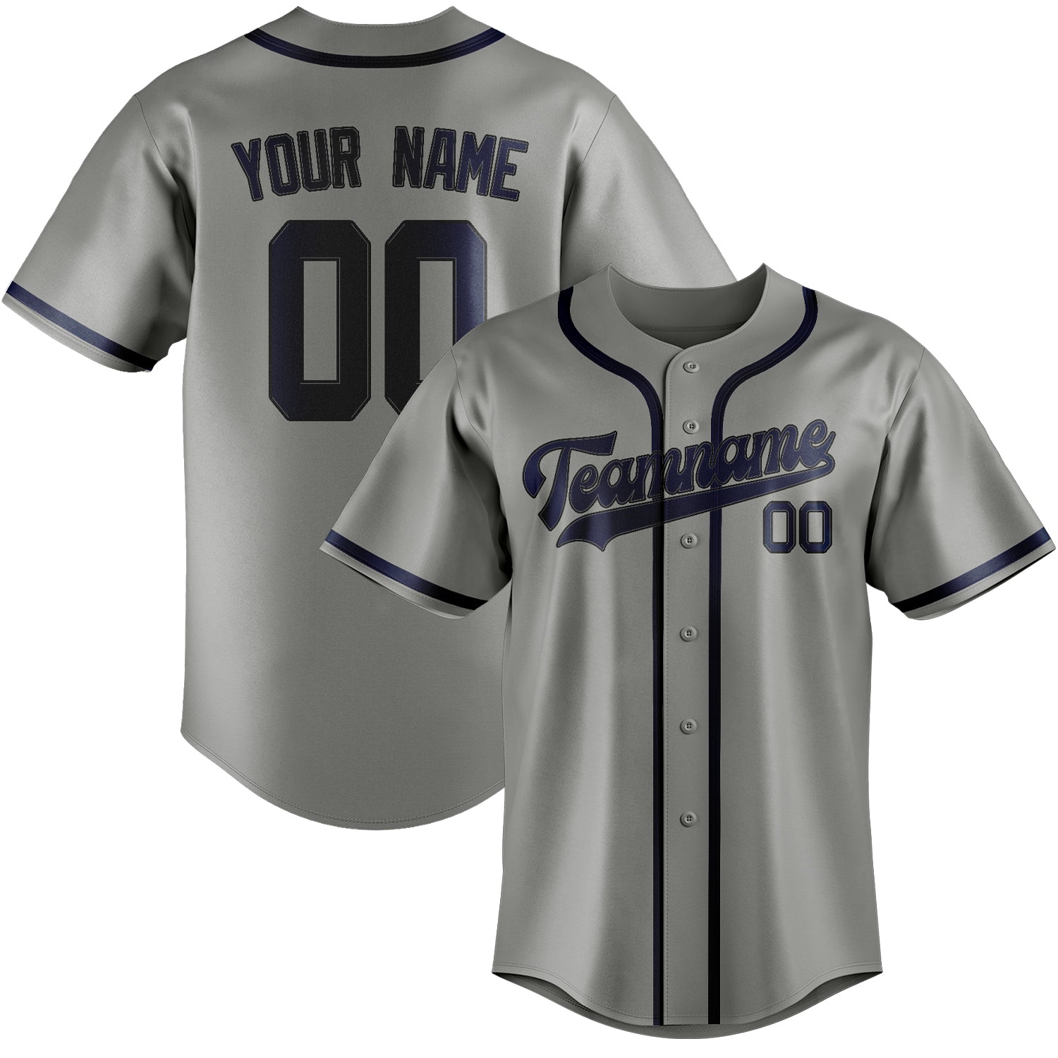 Maillot de baseball personnalisé gris et bleu