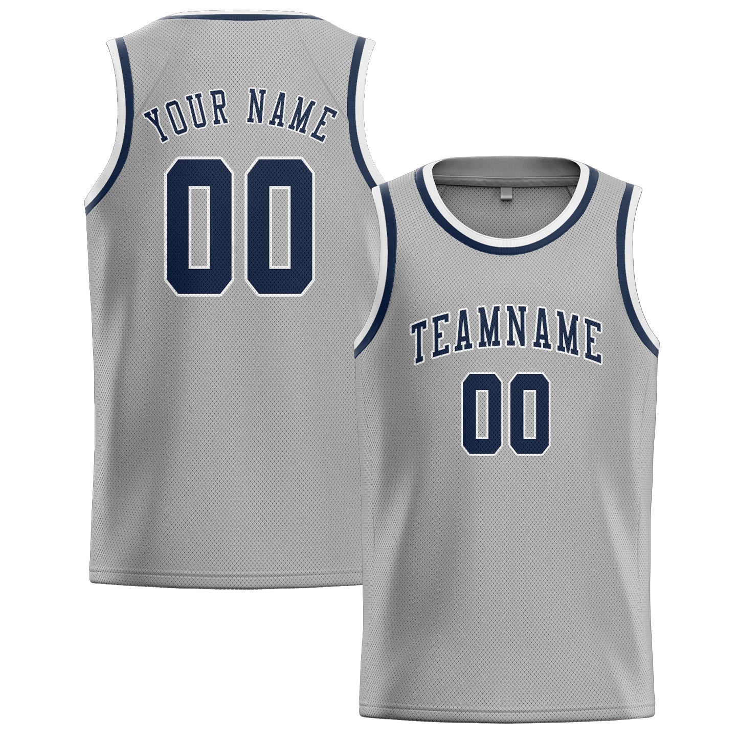 Maillot de basketball personnalisé gris et bleu