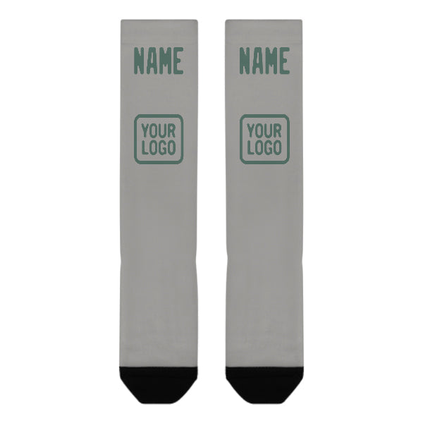 Chaussettes hautes personnalisées grises, bleues et vertes