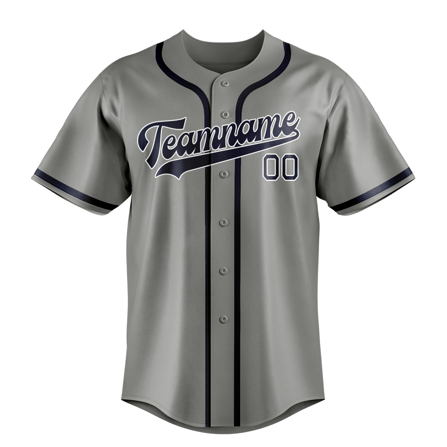 Maillot de baseball personnalisé gris marine