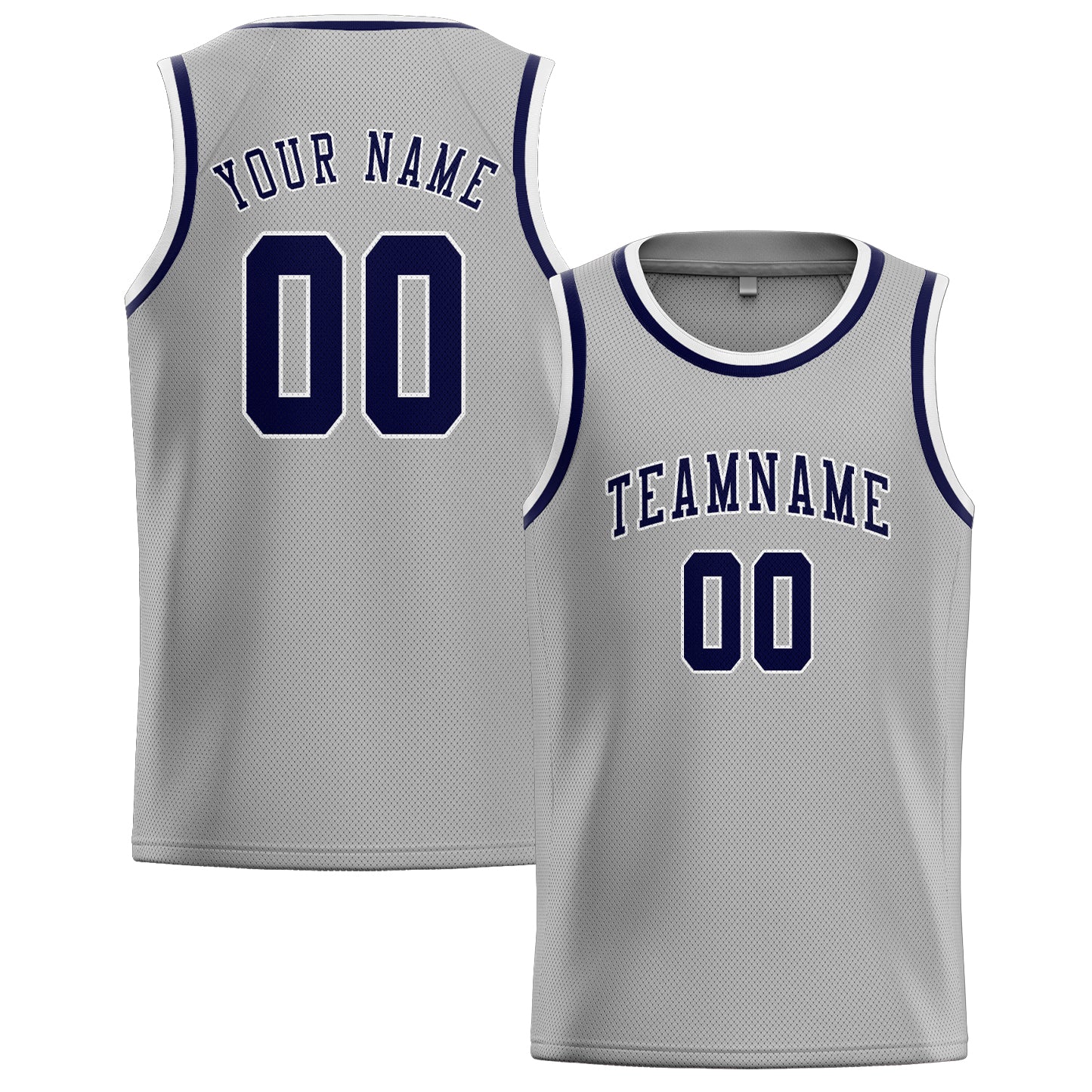 Maillot de basketball gris marine personnalisé