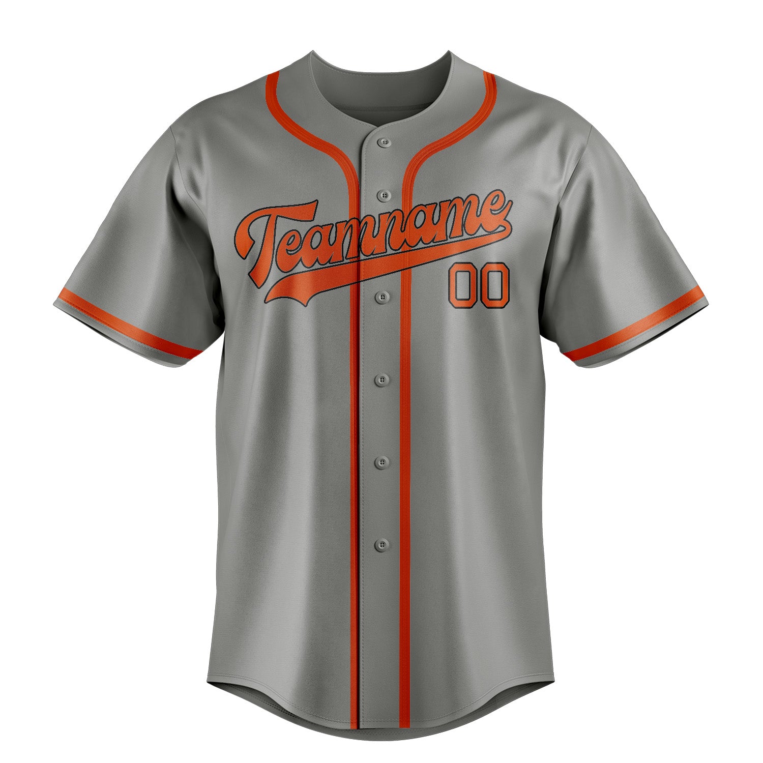 Maillot de baseball personnalisé gris, orange et rouge