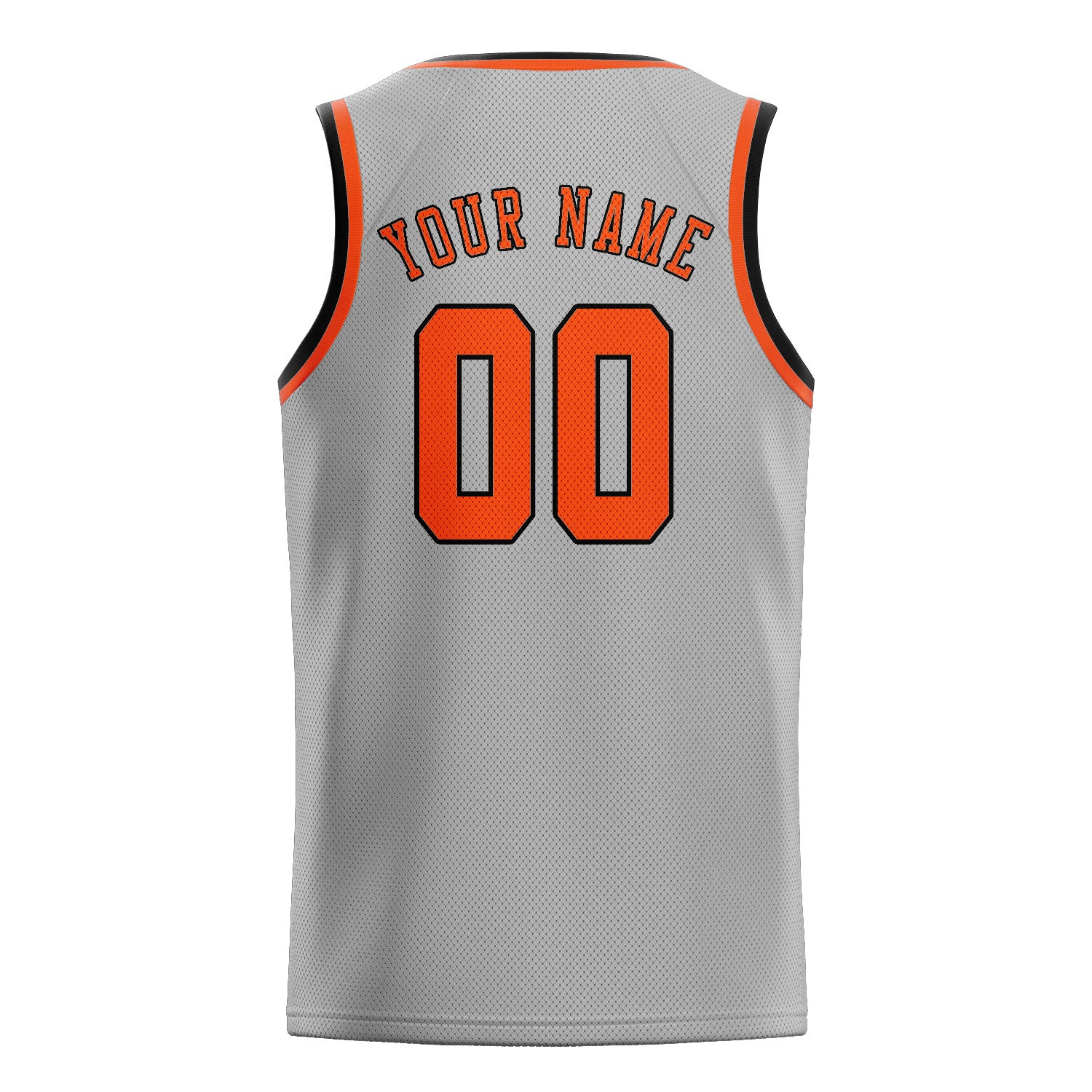 Maillot de basketball personnalisé gris, orange et rouge