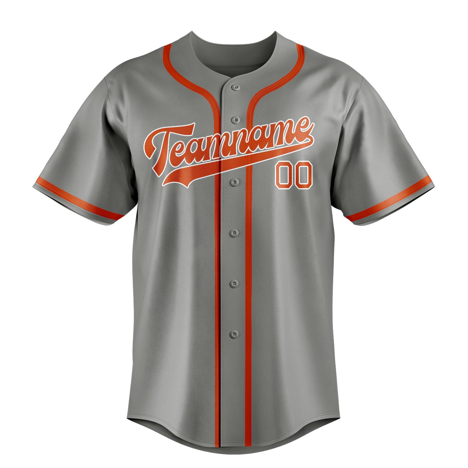 Maillot de baseball personnalisé gris, orange et rouge