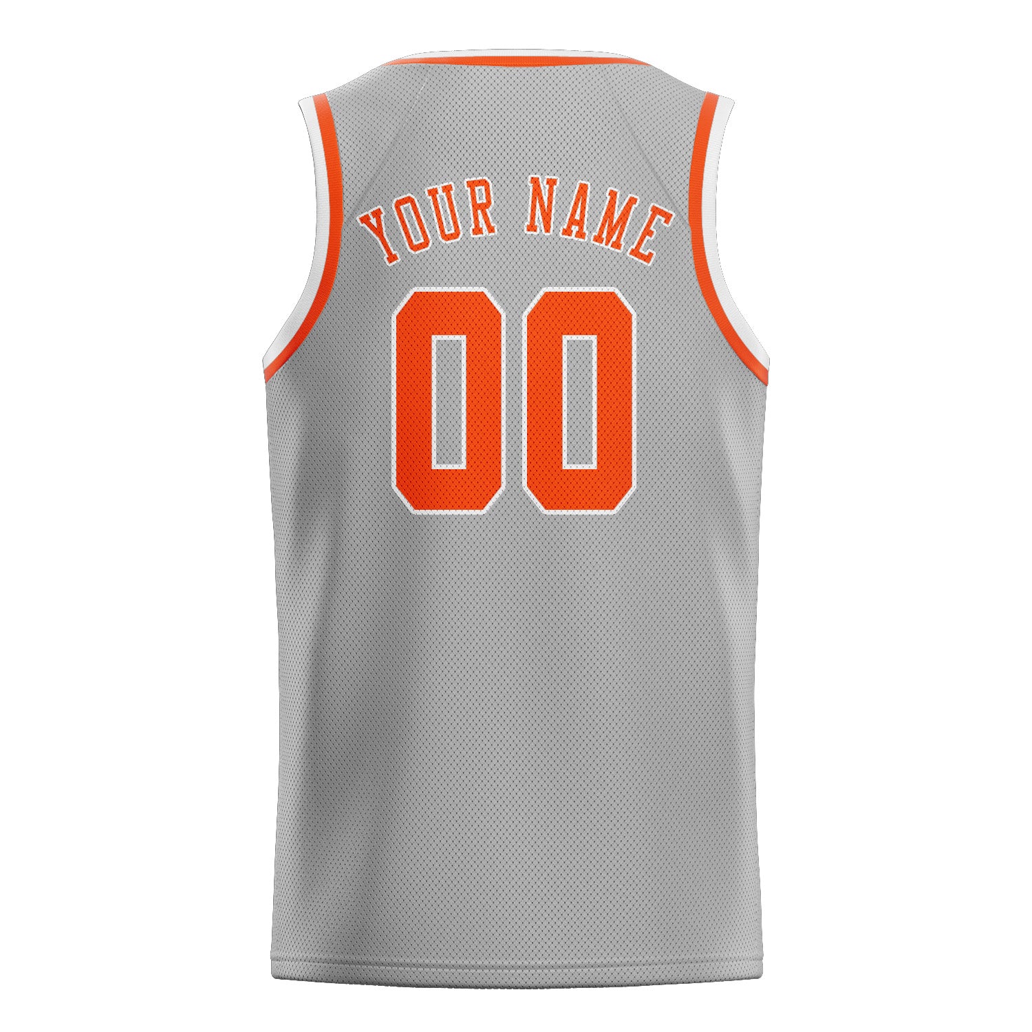 Maillot de basketball personnalisé gris, orange et rouge