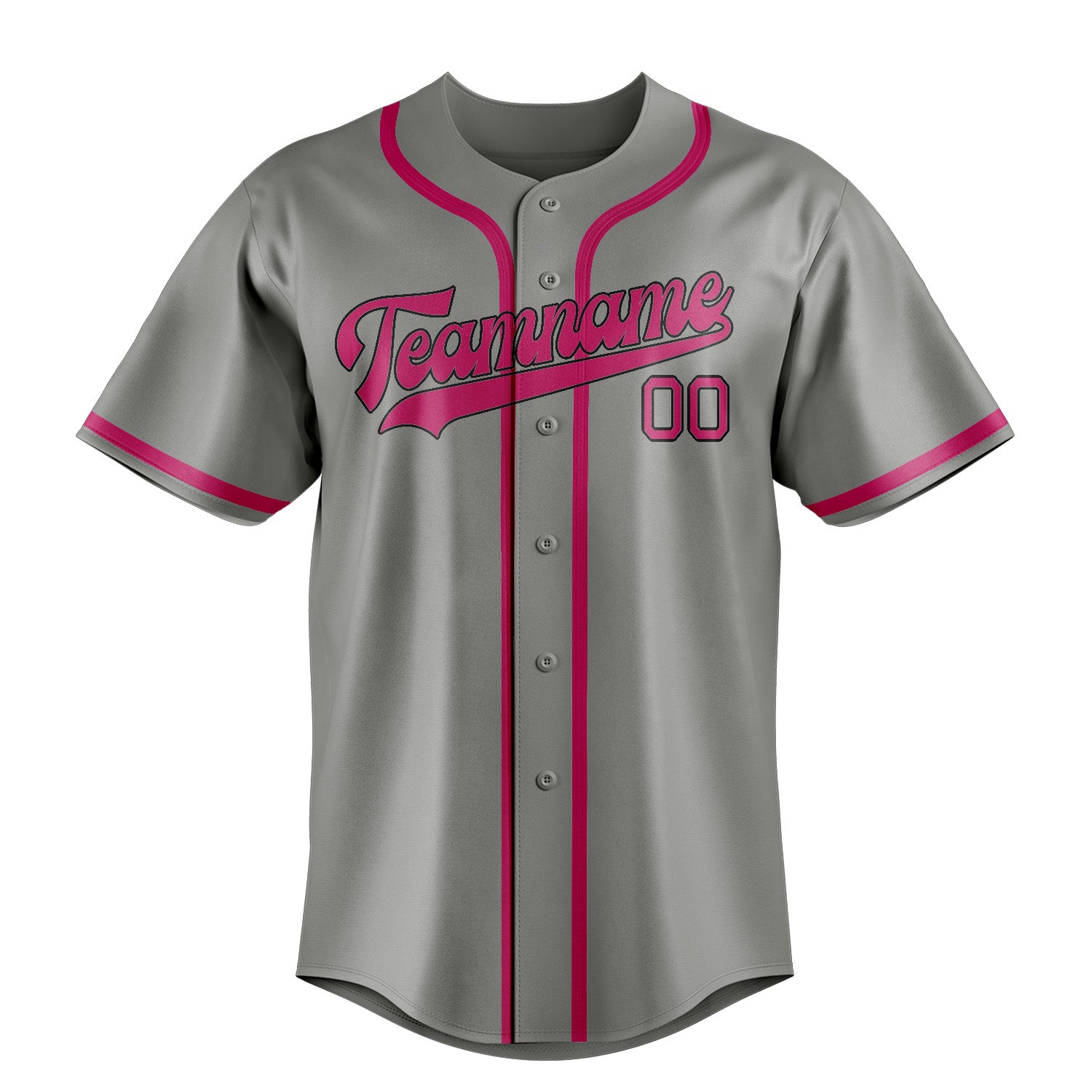 Maillot de baseball personnalisé gris et rose