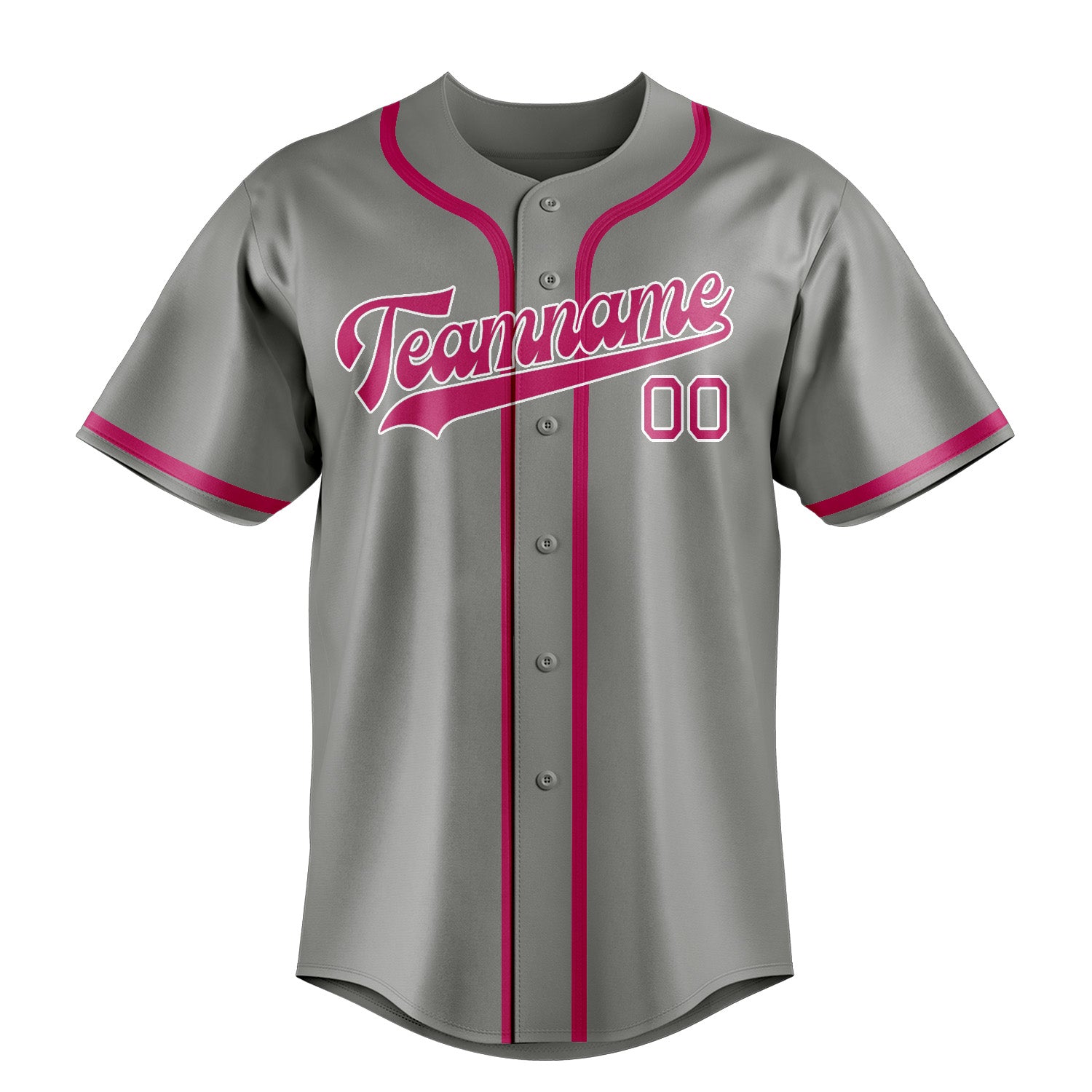 Maillot de baseball personnalisé gris et rose