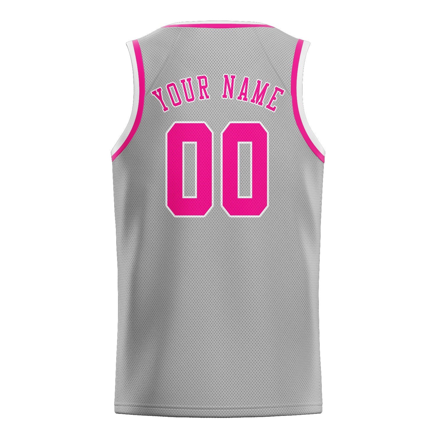Maillot de basketball personnalisé gris et rose