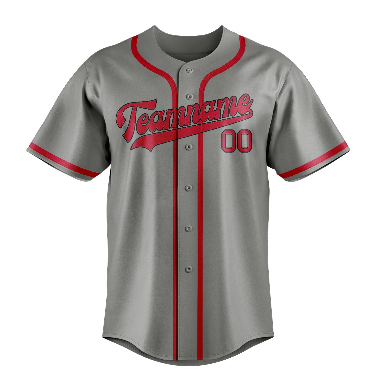 Maillot de baseball personnalisé gris et rouge