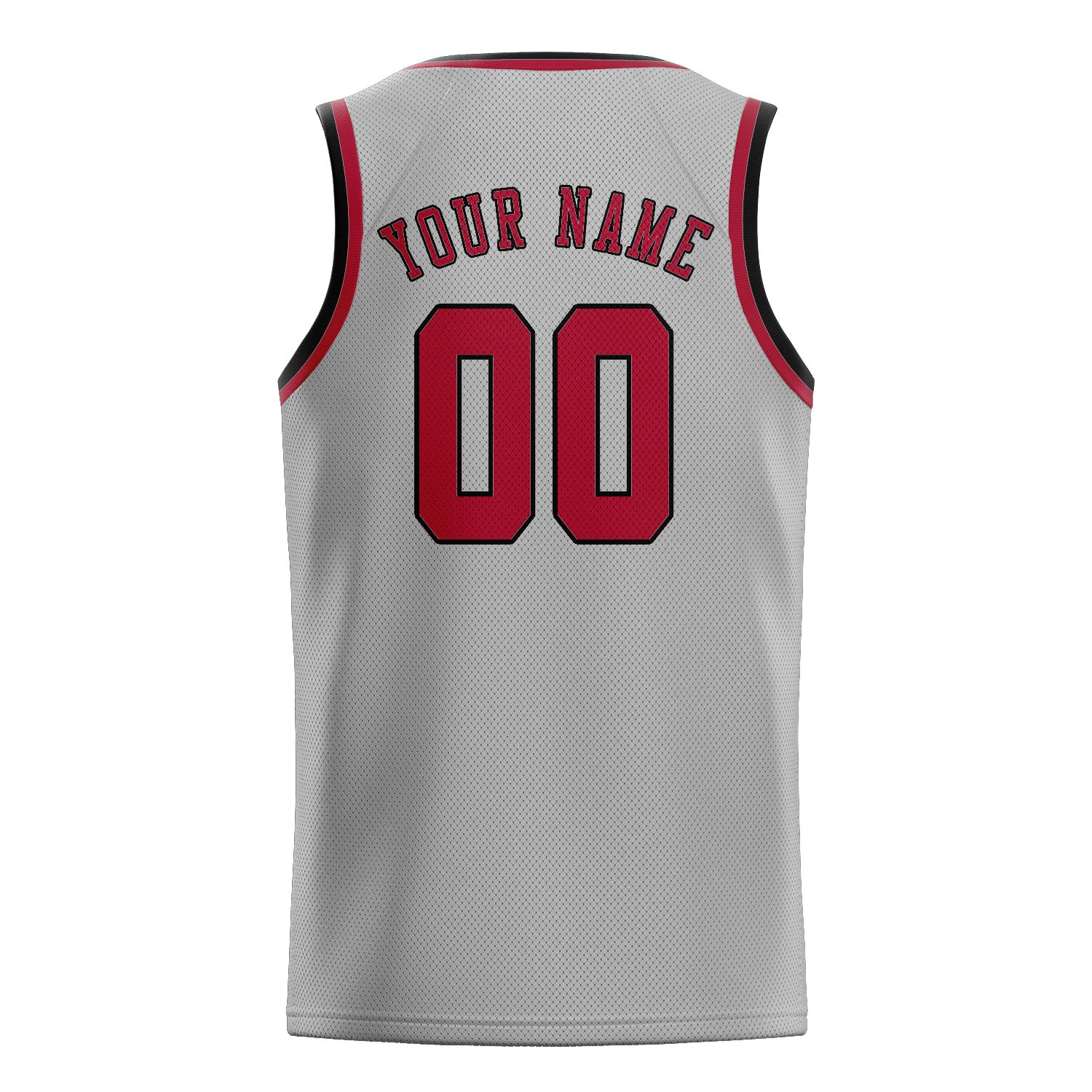 Maillot de basketball personnalisé gris et rouge