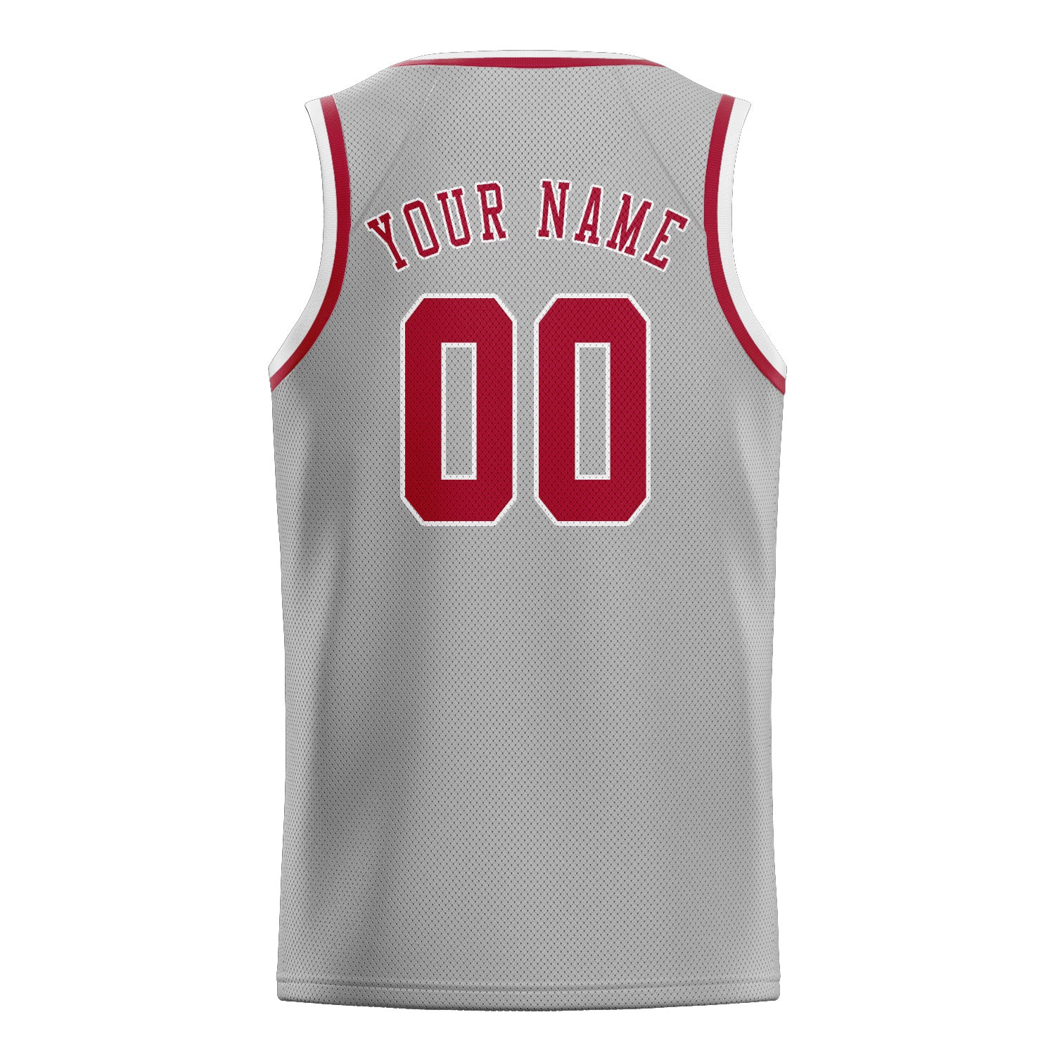 Maillot de basketball personnalisé gris et rouge