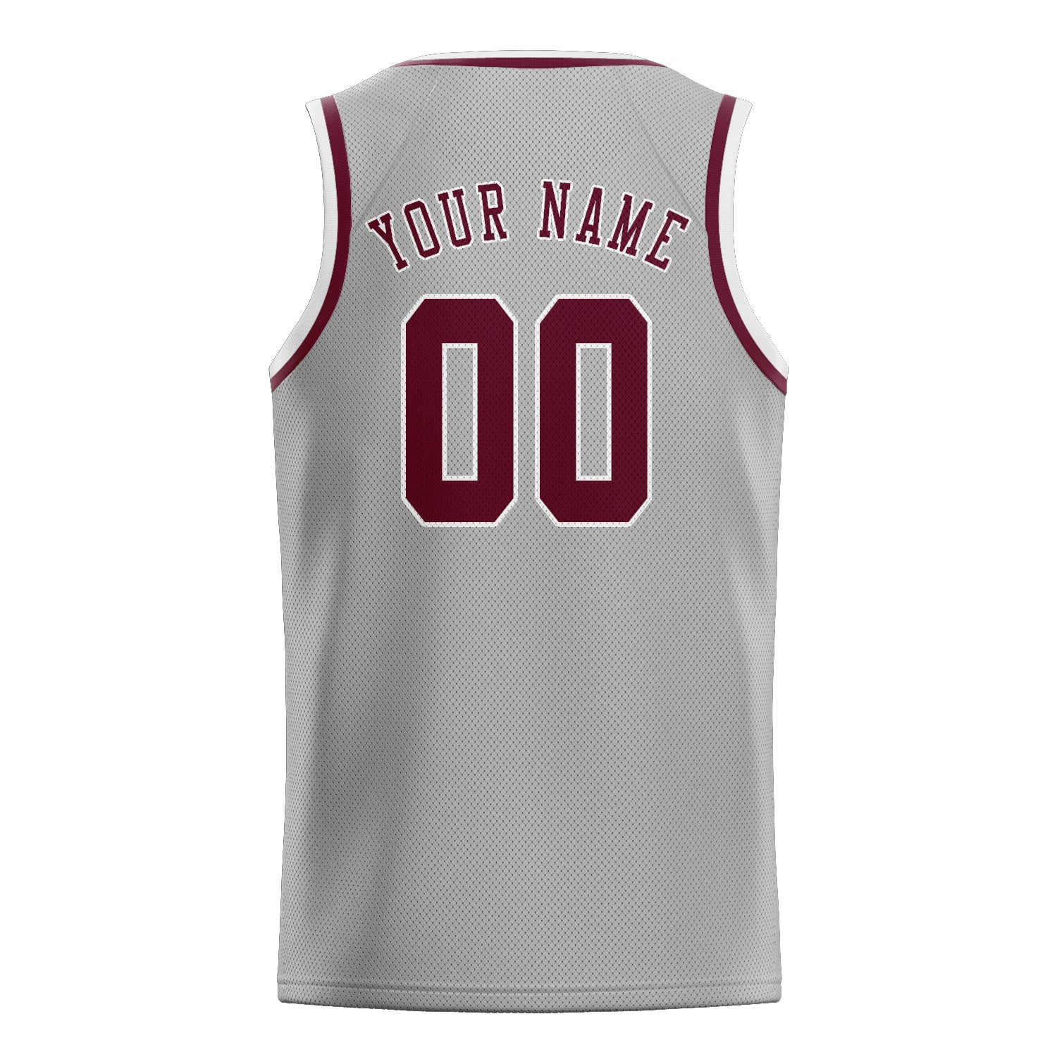 Maillot de basketball personnalisé gris cramoisi rouge