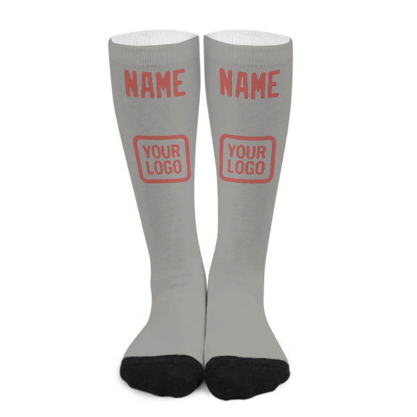 Chaussettes hautes personnalisées Gris Cuivre Rose