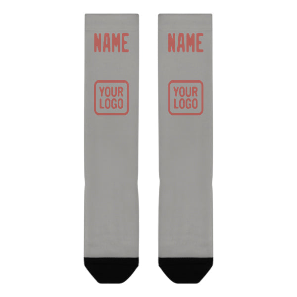 Chaussettes hautes personnalisées Gris Cuivre Rose