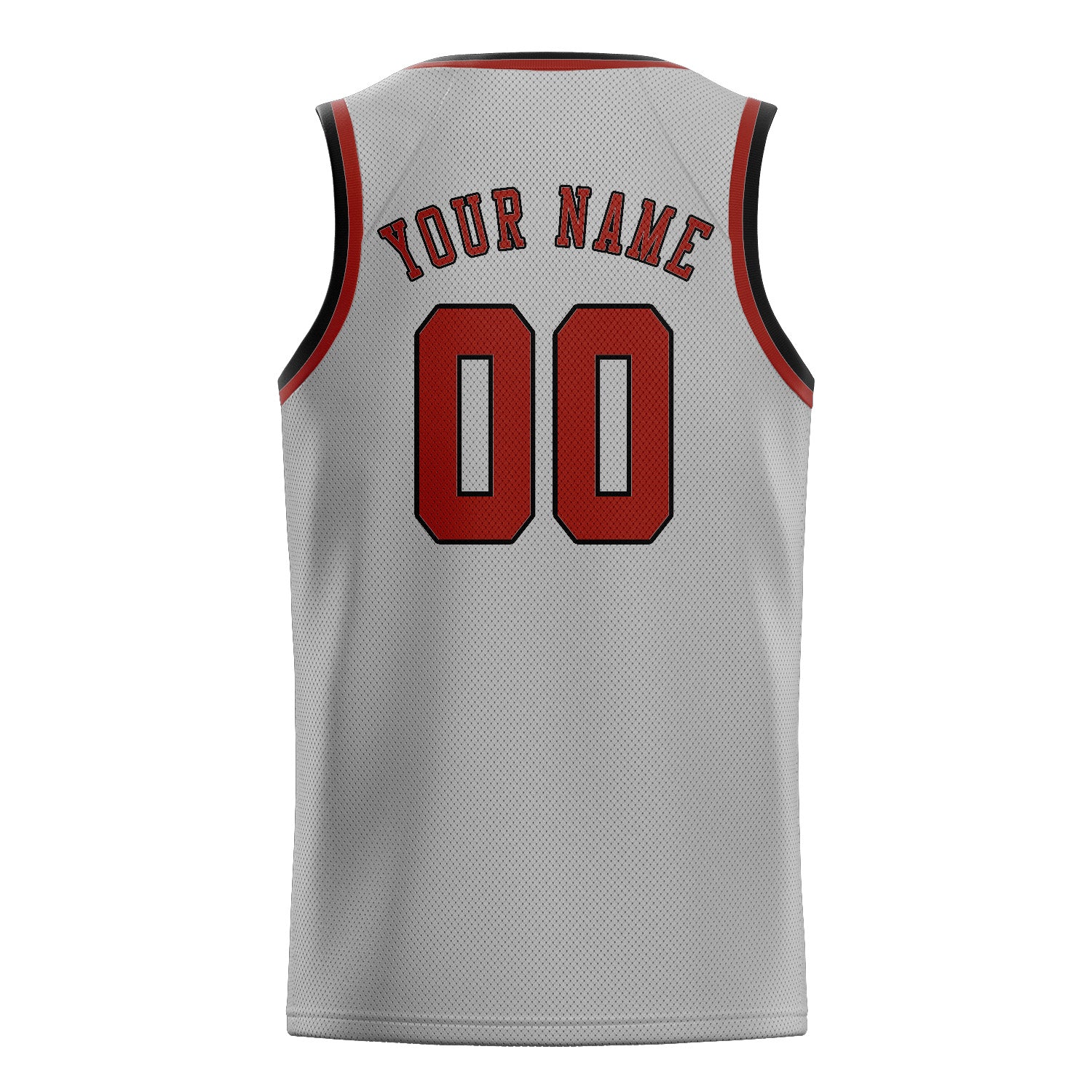 Maillot de basketball personnalisé gris corail et rouge