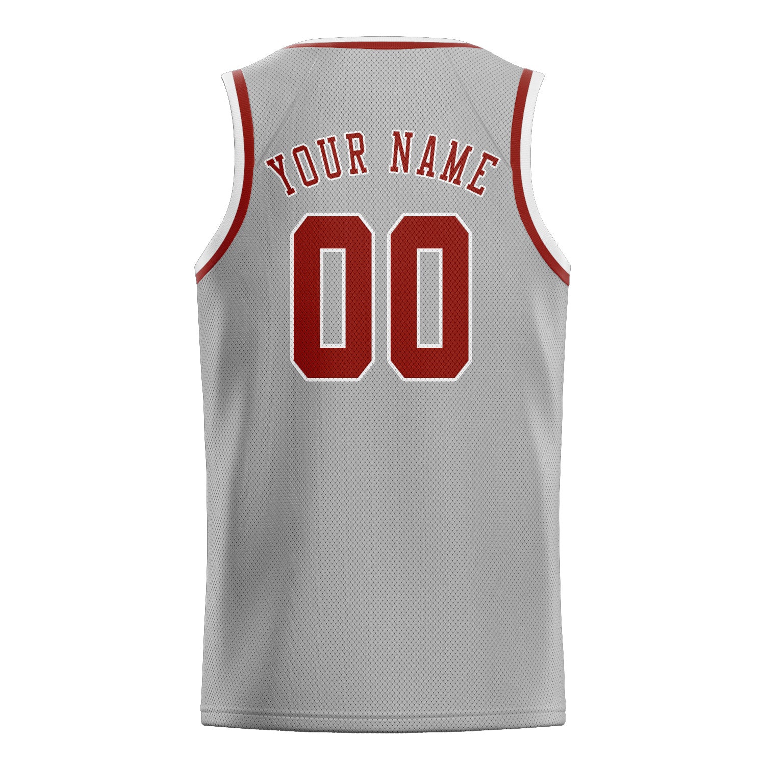 Maillot de basketball personnalisé gris corail et rouge