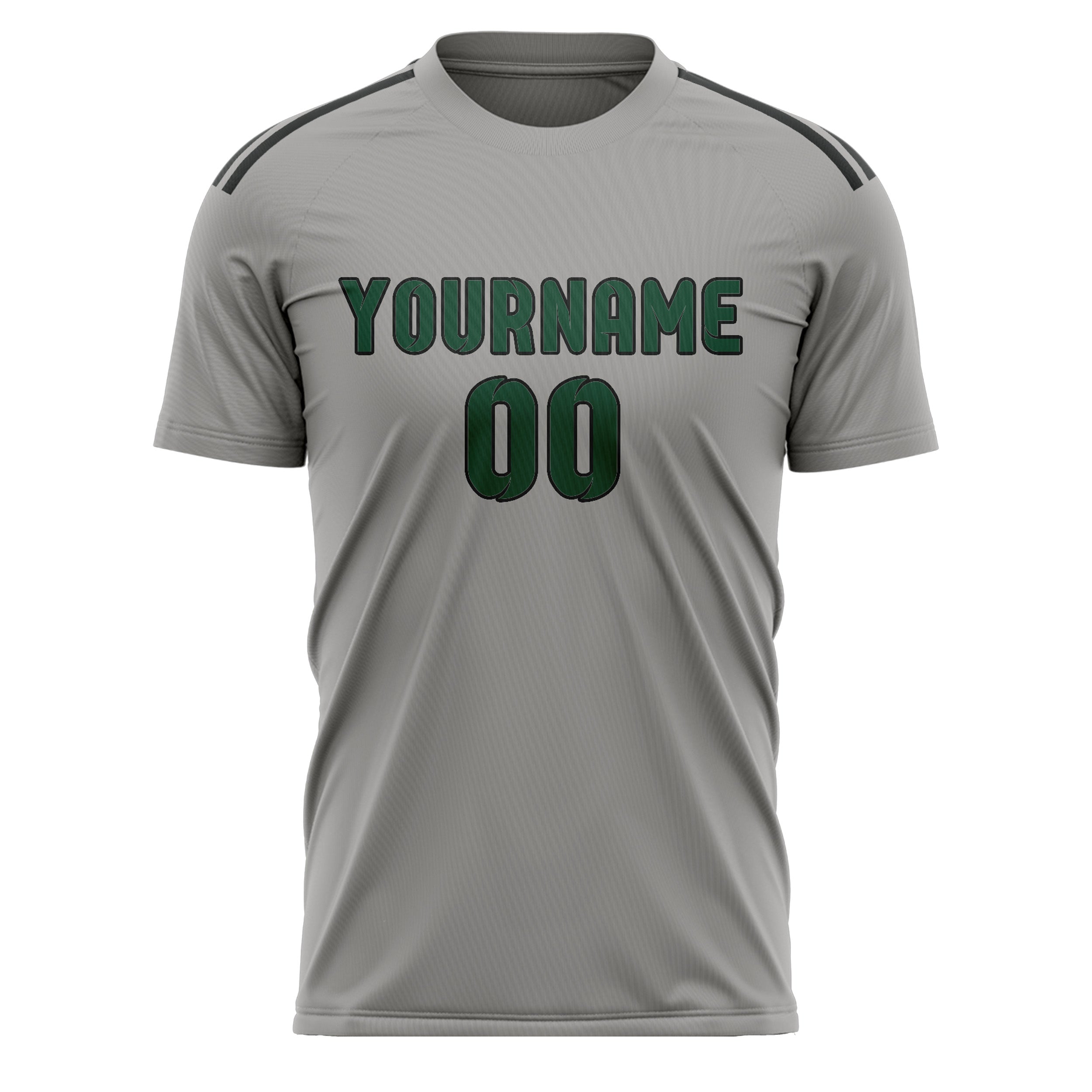 Maillot de football personnalisé gris et vert