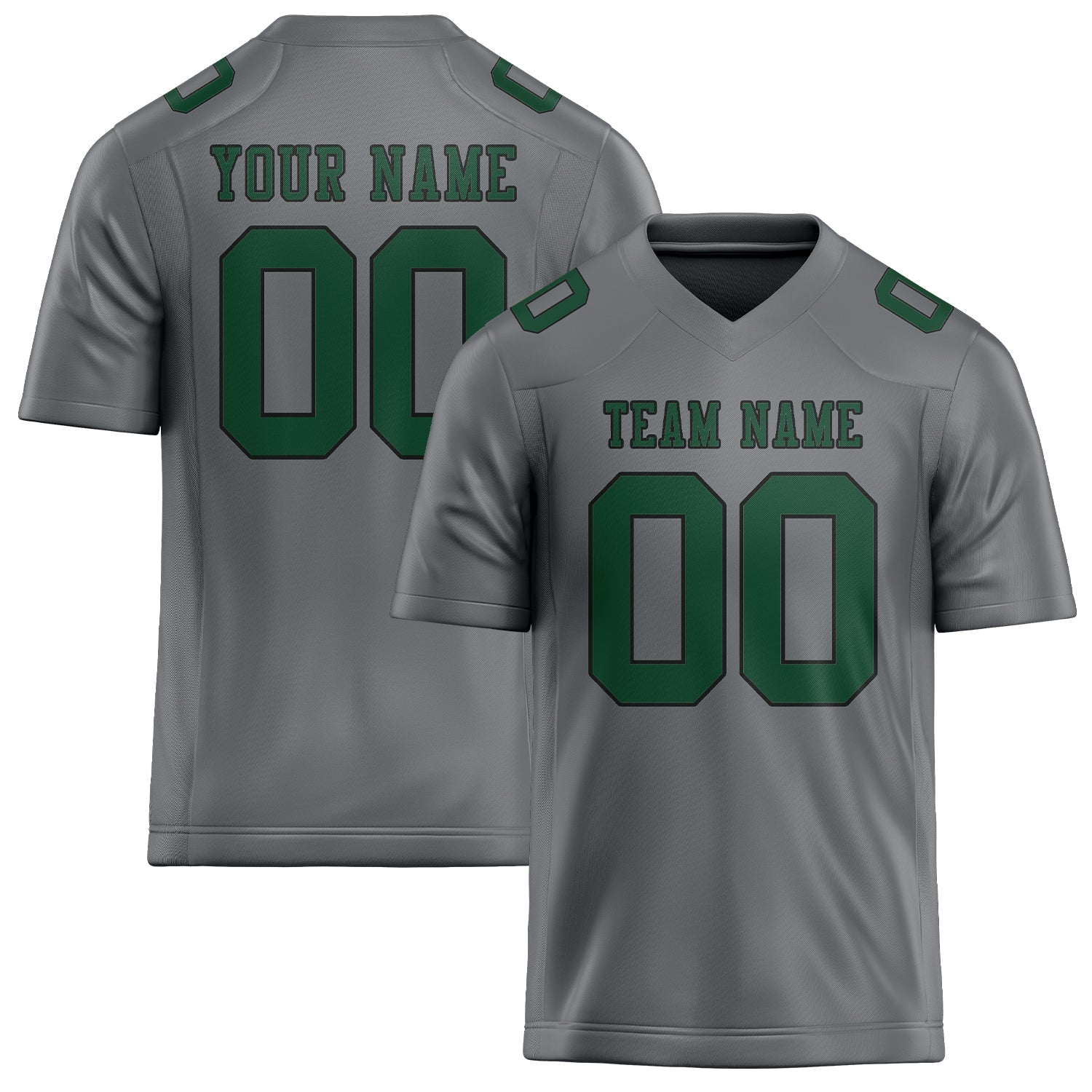 Maillot de football personnalisé gris et vert