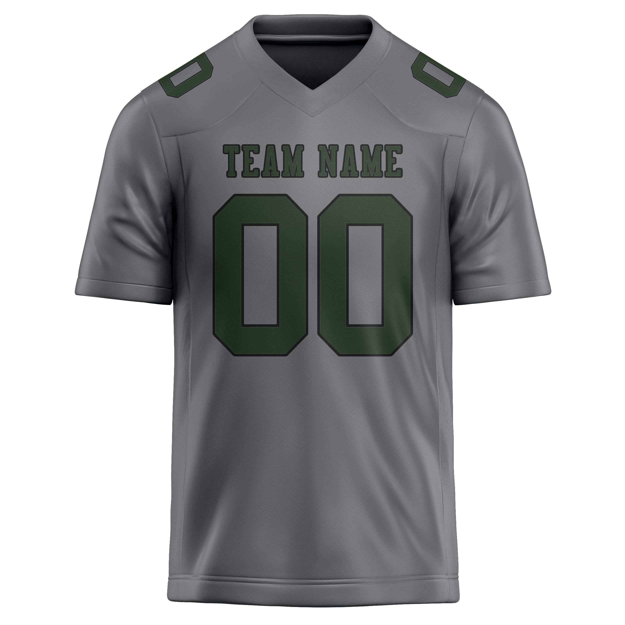 Maillot de football personnalisé gris et vert foncé