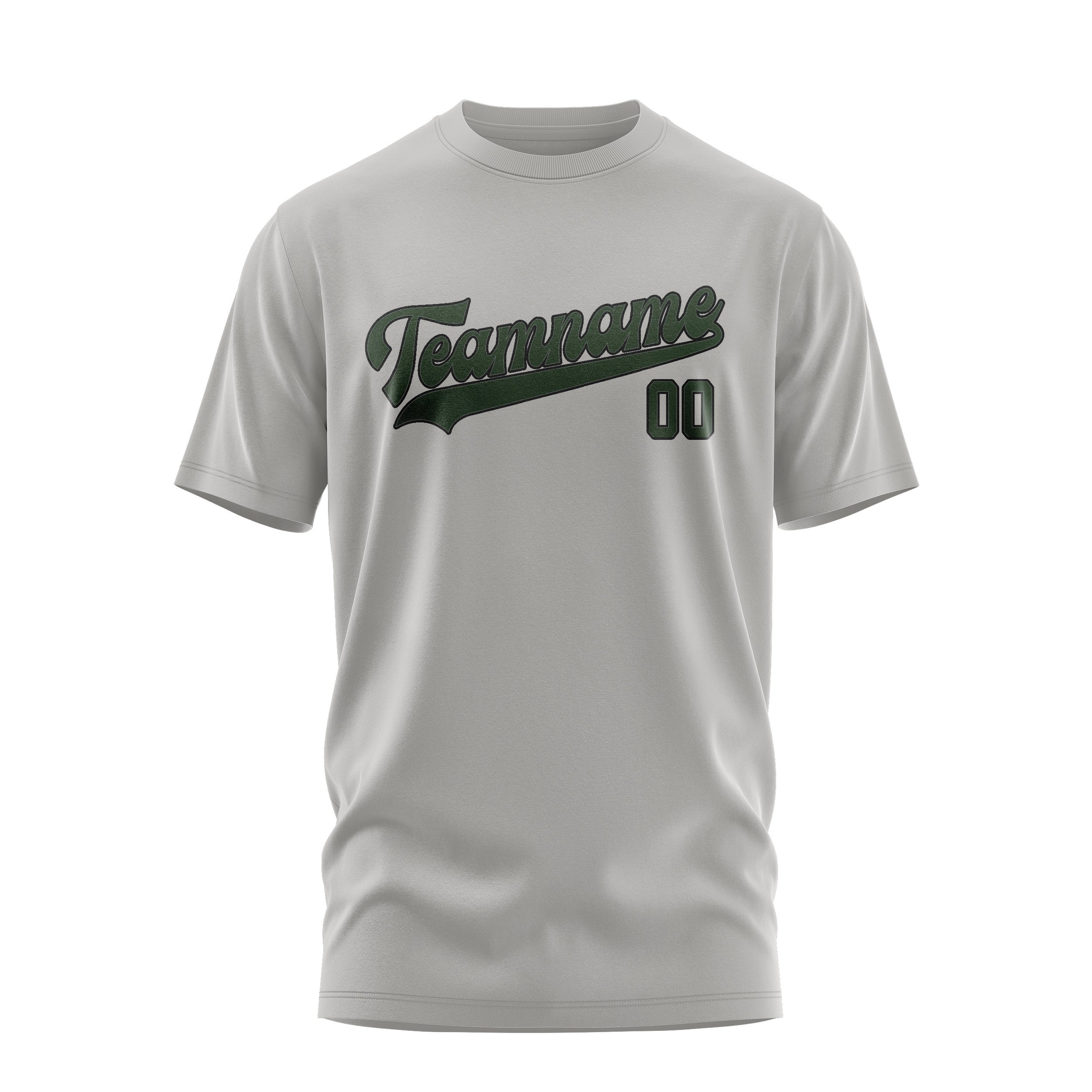 T-shirt personnalisé gris et vert foncé