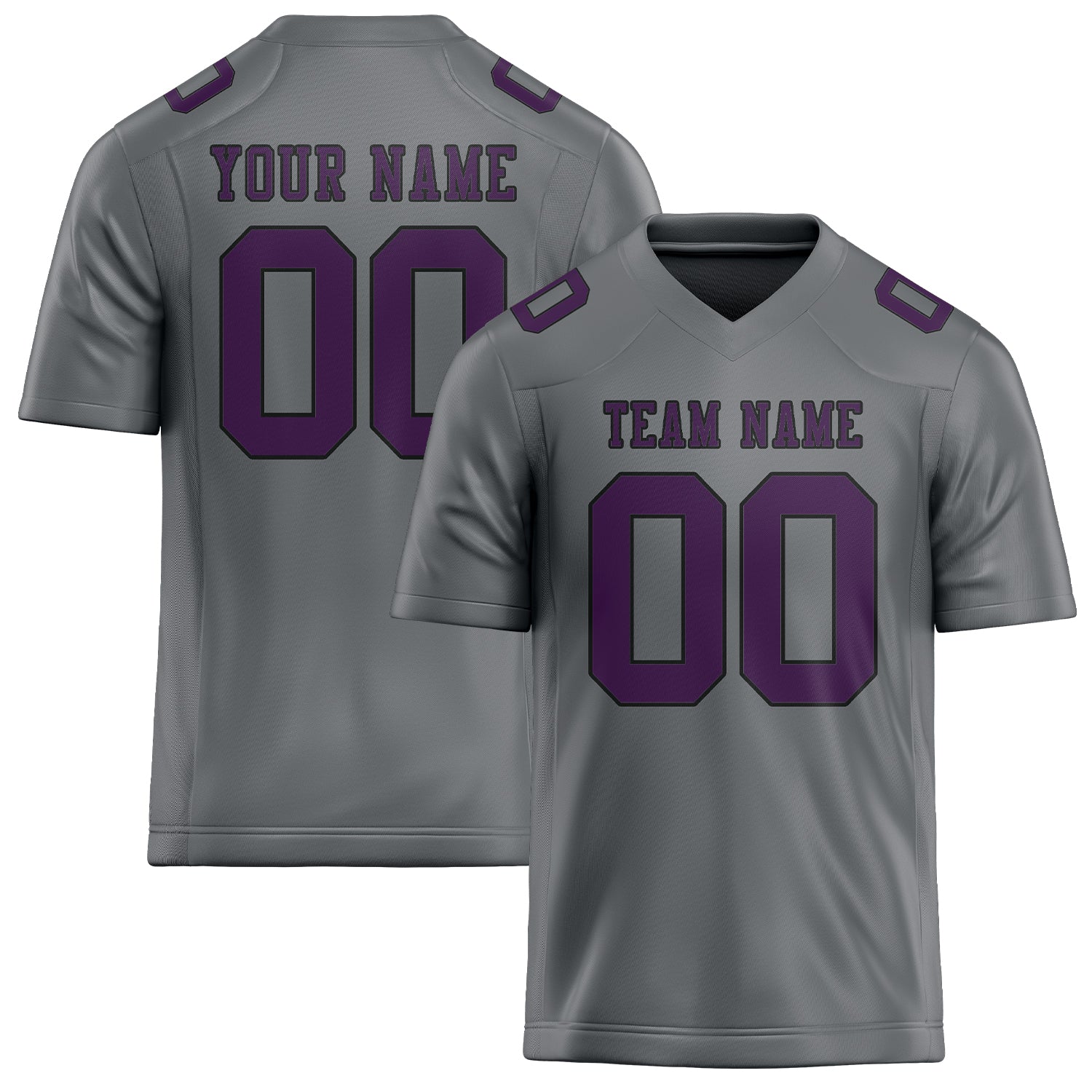 Maillot de football personnalisé gris et violet
